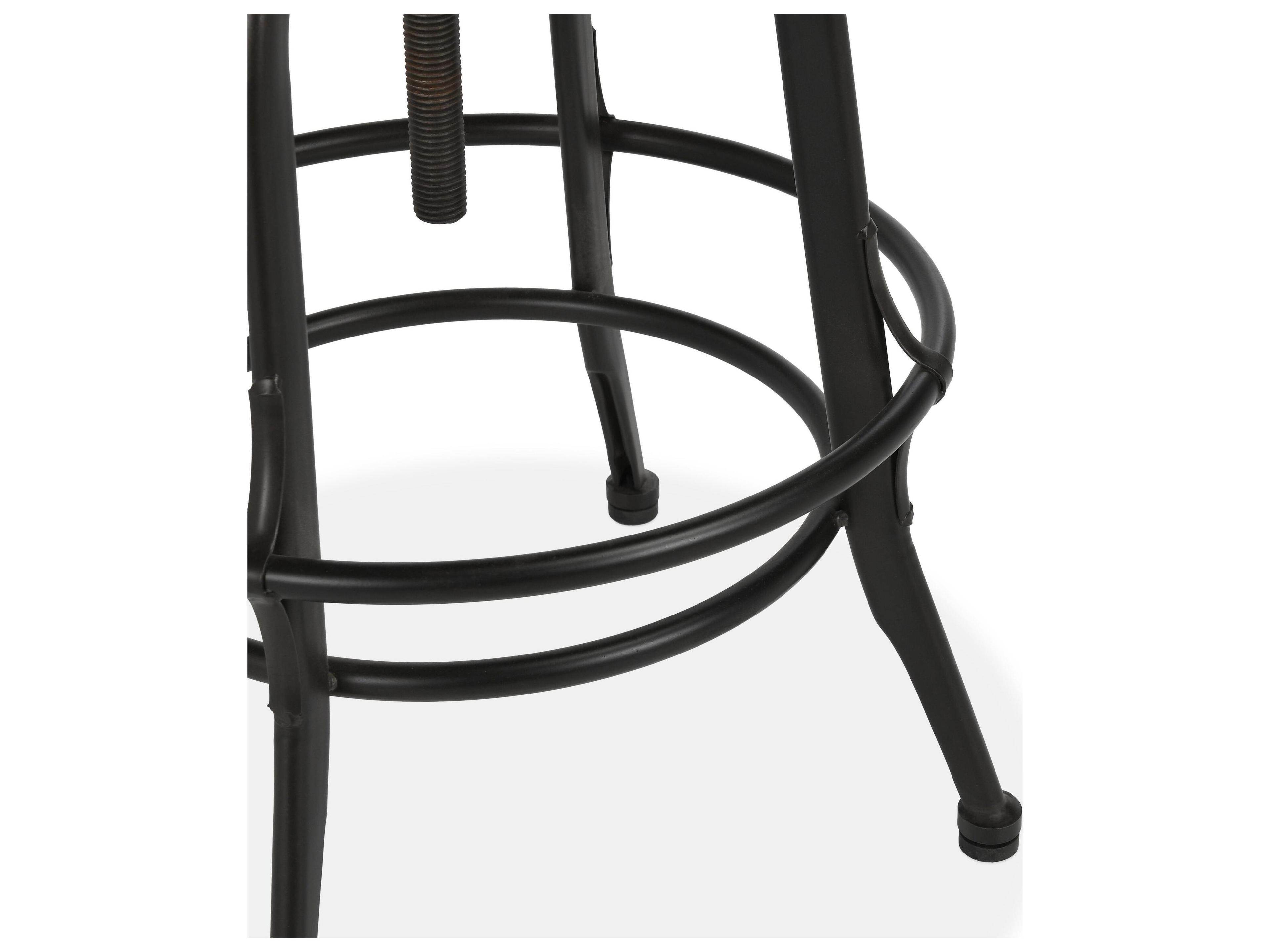 Classic Home Peralta Black Base Adjustable Pine Wood Counter Stool