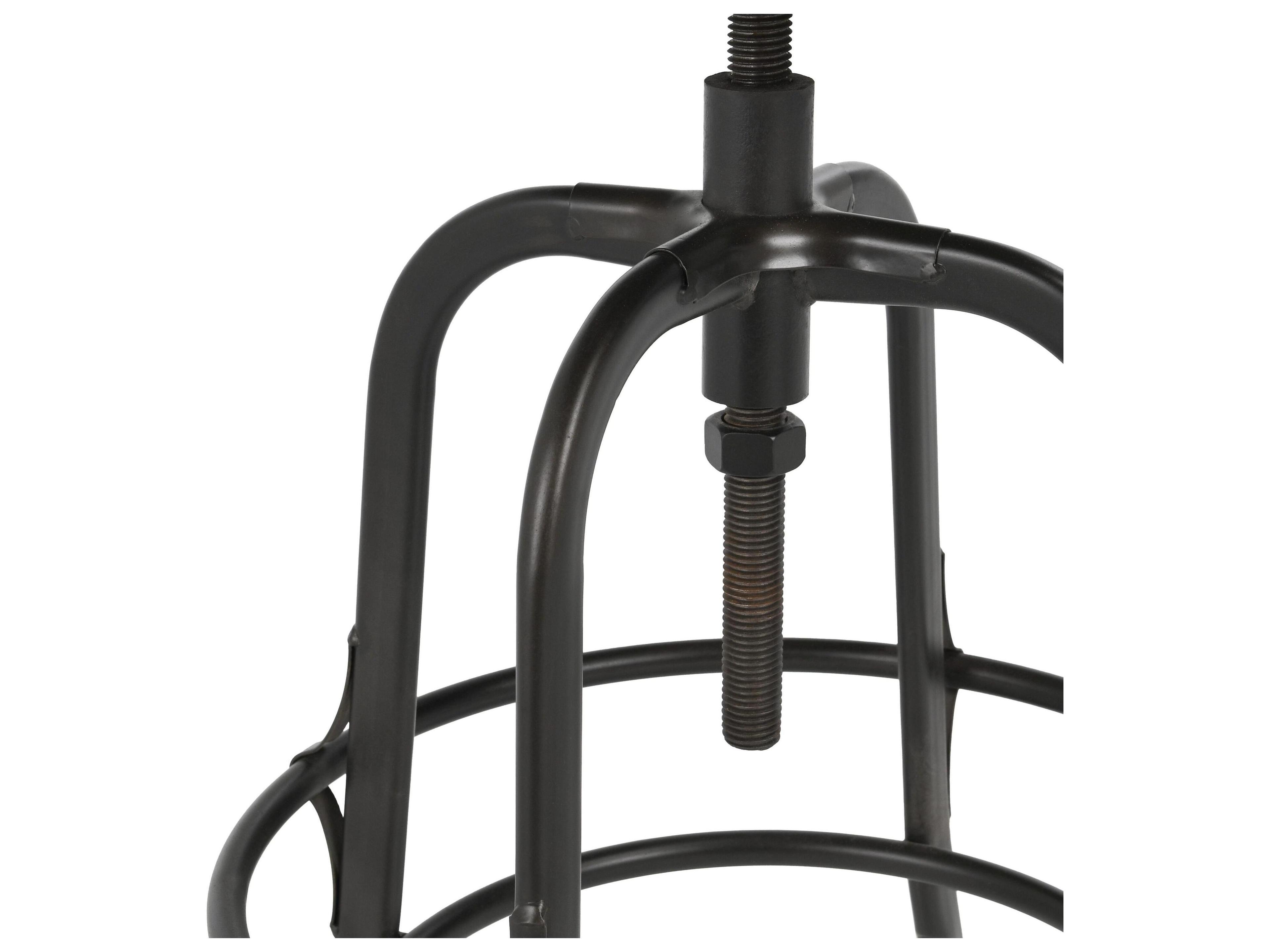 Classic Home Peralta Black Base Adjustable Pine Wood Counter Stool