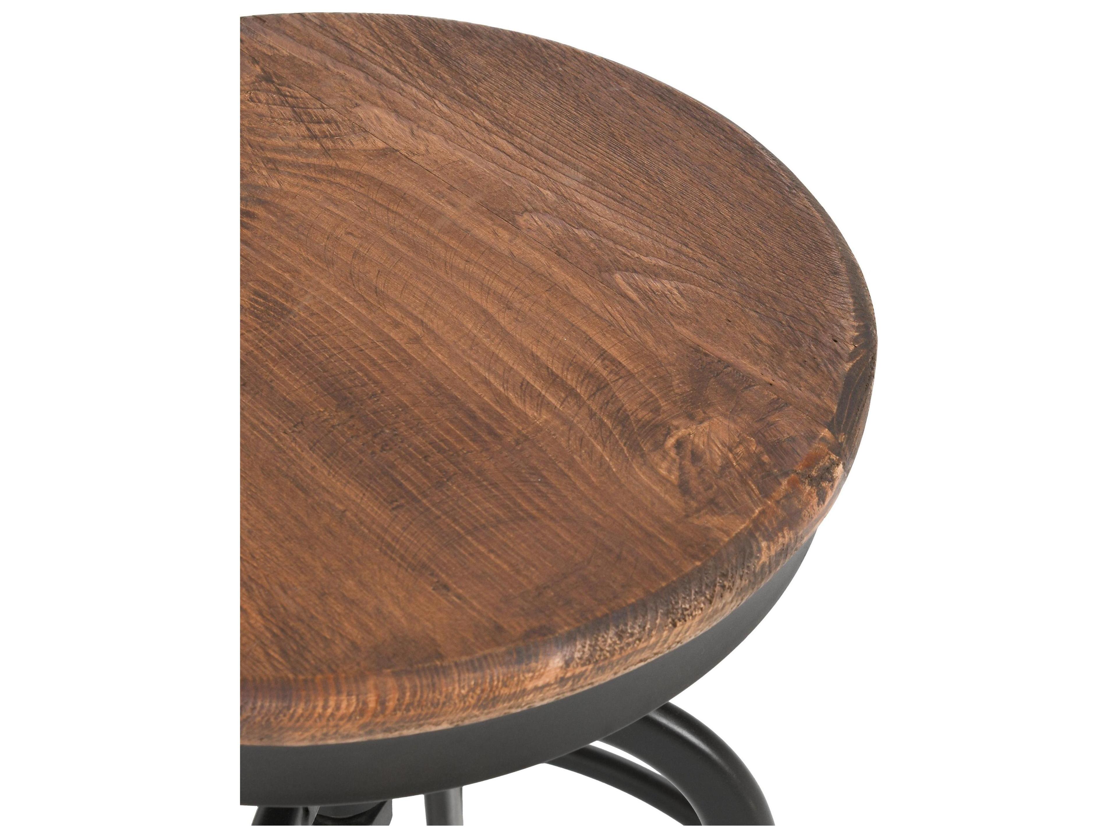 Classic Home Peralta Black Base Adjustable Pine Wood Counter Stool