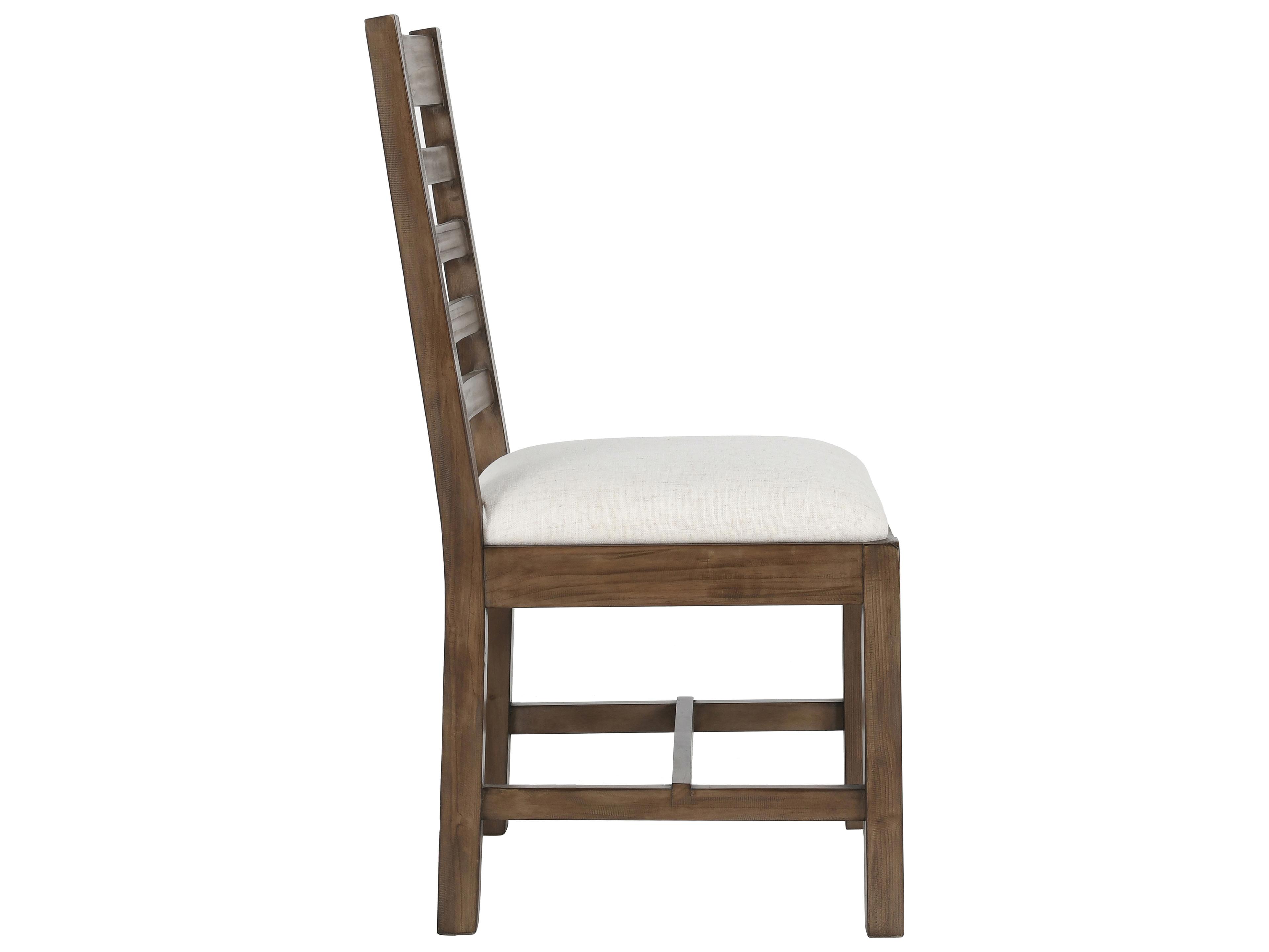 Classic Home Caleb Pine Wood Brown Upholstered Armless Dining Chair Set of 2