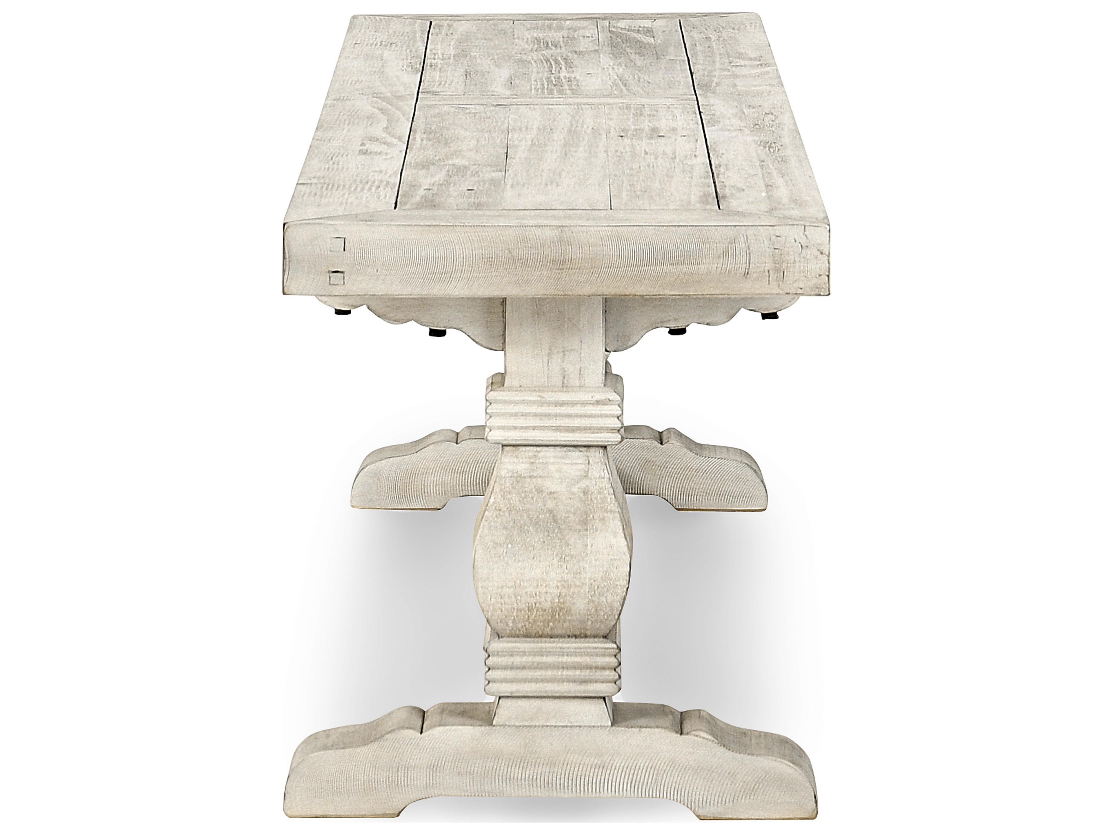 Classic Home Caleb Distressed Ivory White Accent Bench