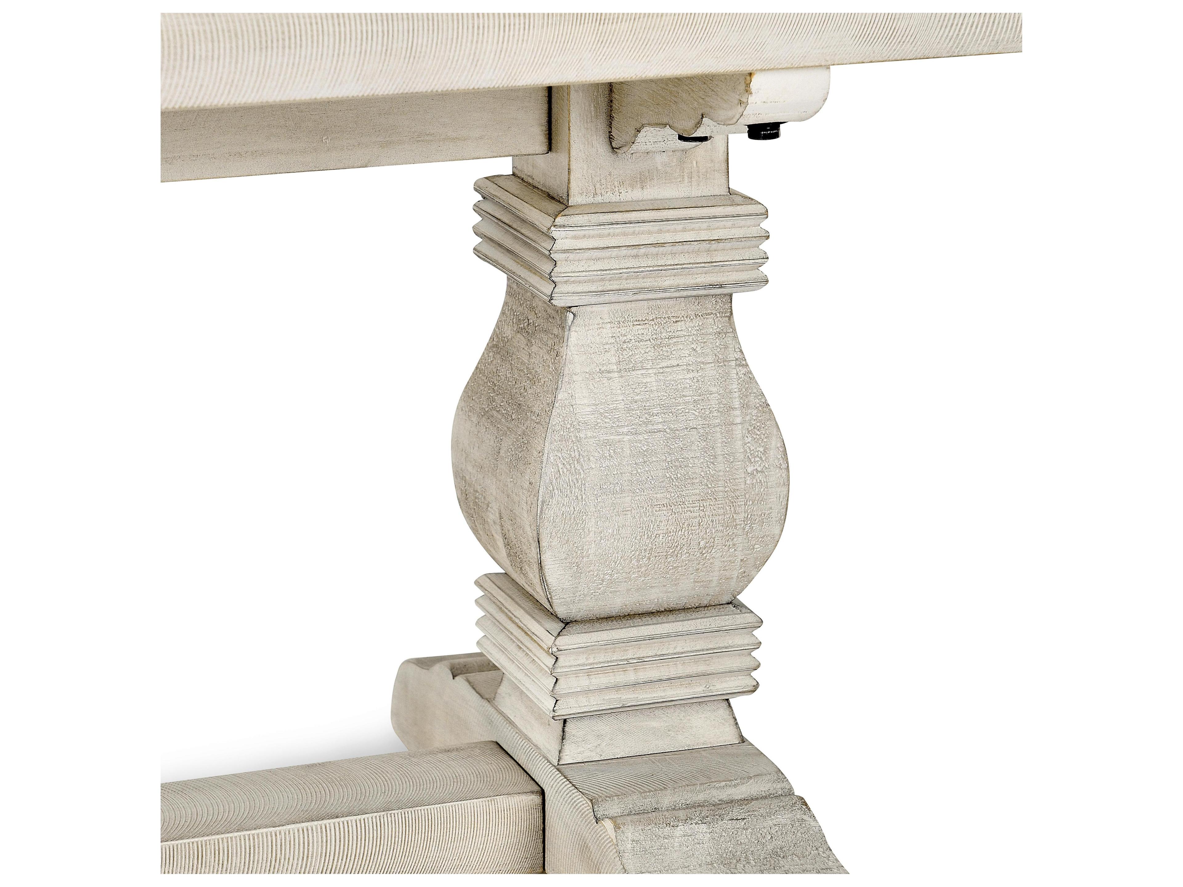 Classic Home Caleb Distressed Ivory White Accent Bench