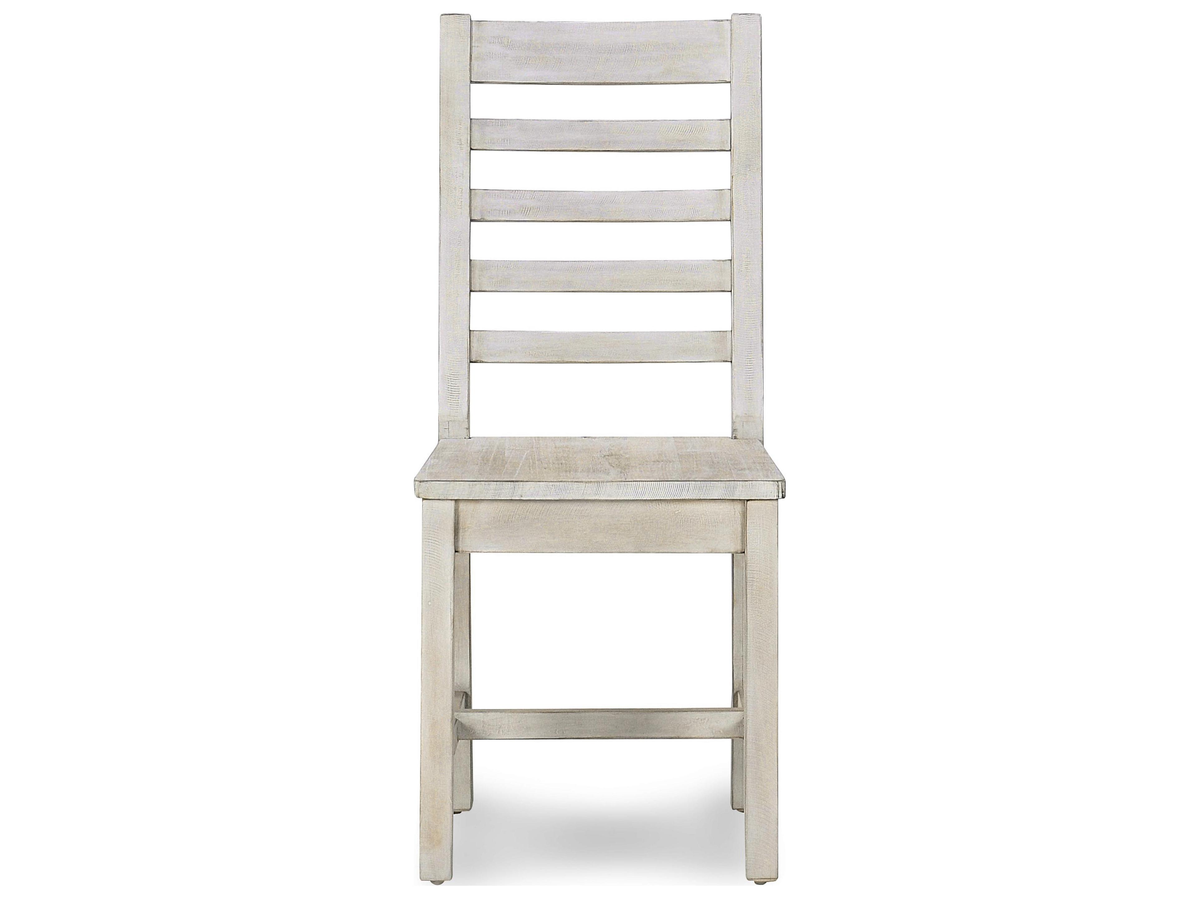 Classic Home Caleb Pine Wood White Armless Dining Chair Set of 2