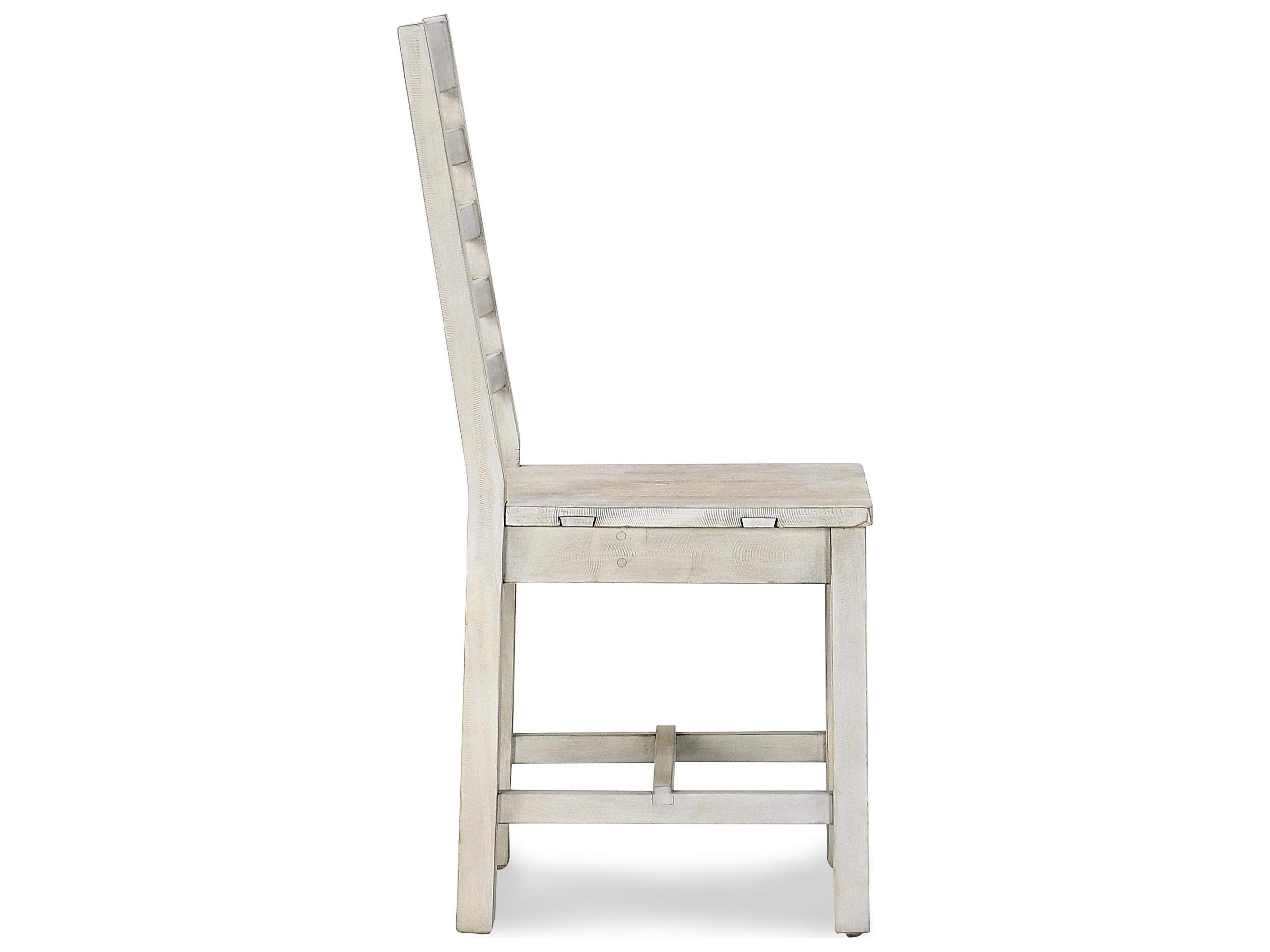Classic Home Caleb Pine Wood White Armless Dining Chair Set of 2