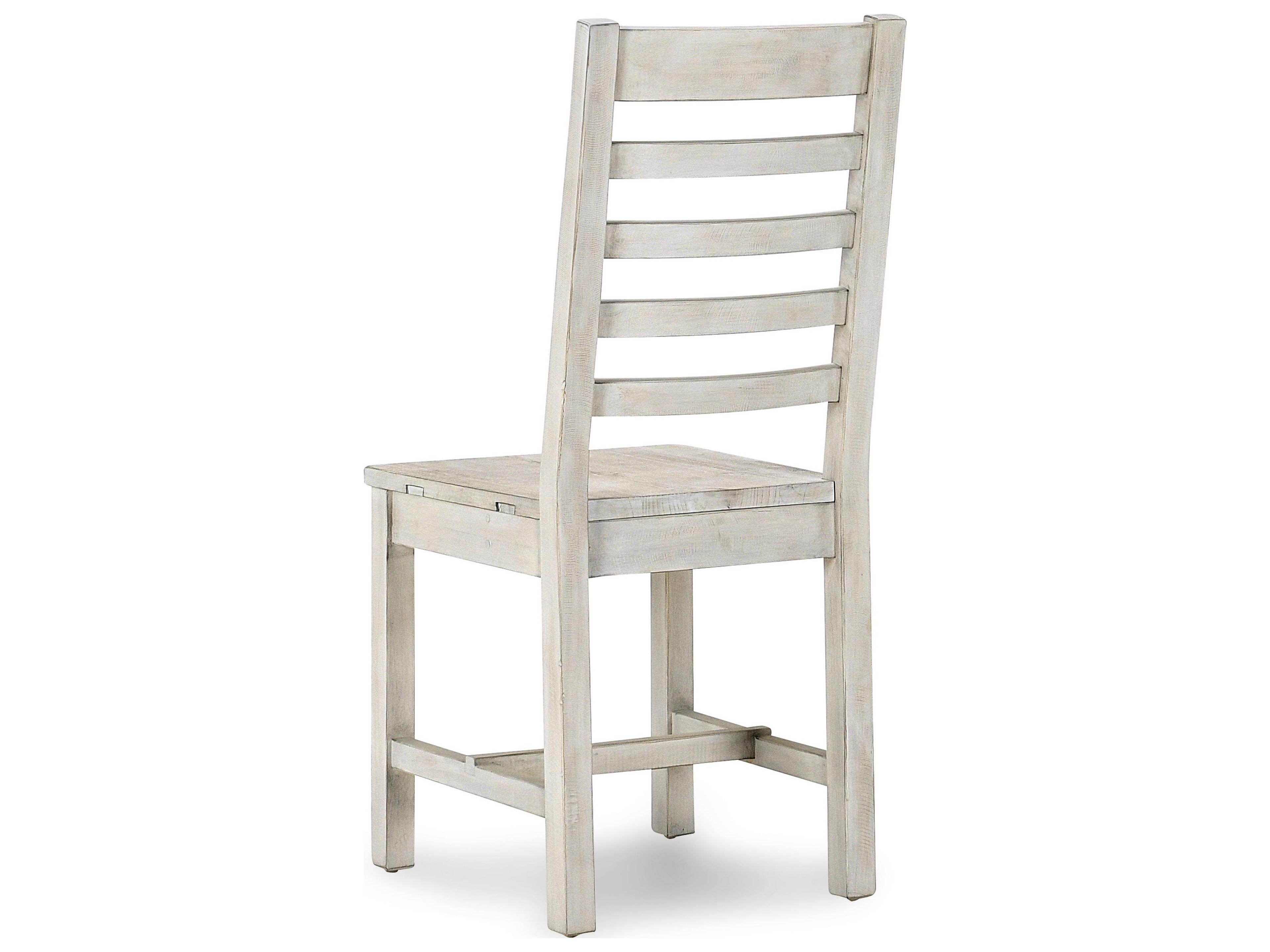 Classic Home Caleb Pine Wood White Armless Dining Chair Set of 2