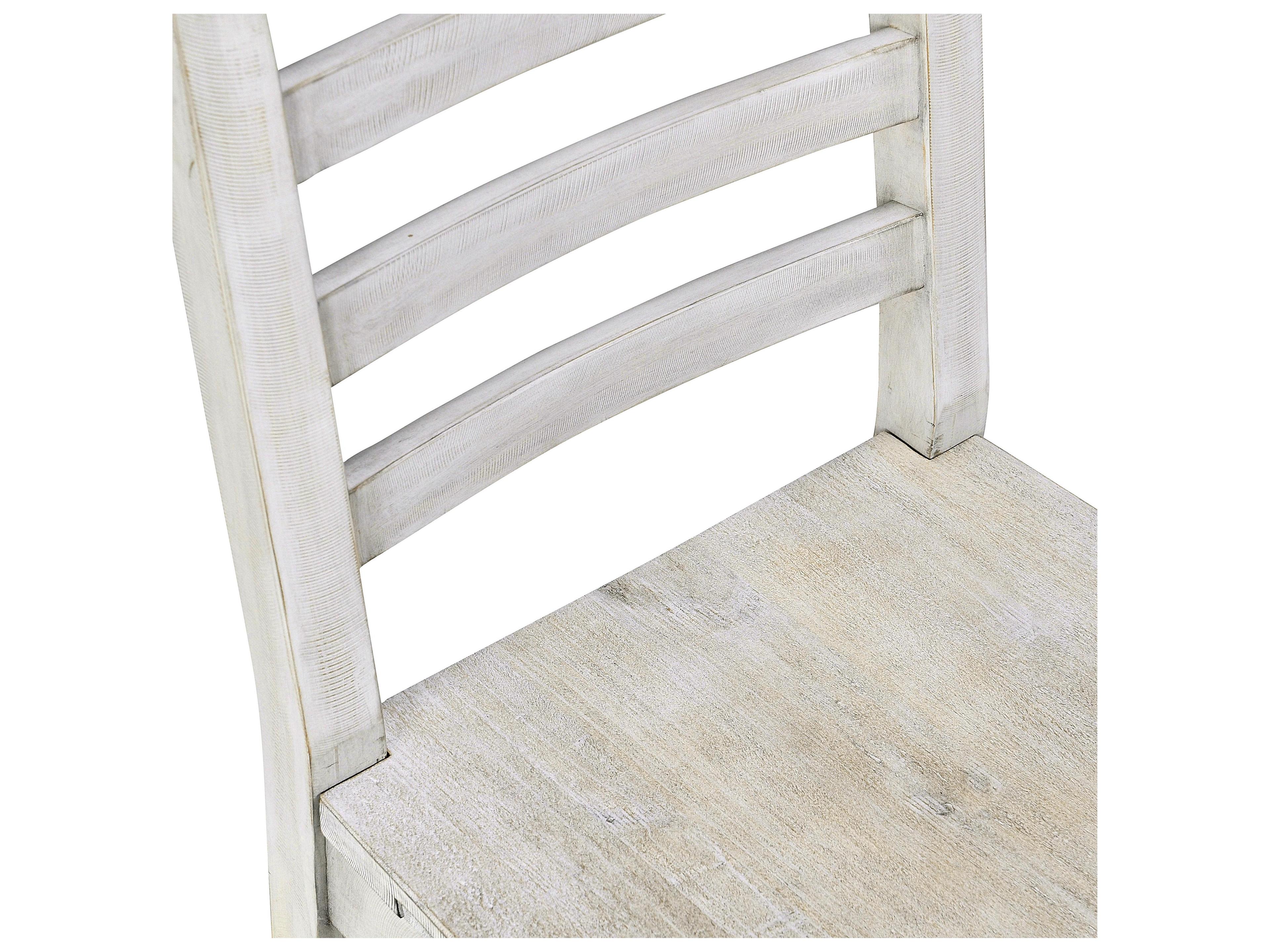 Classic Home Caleb Pine Wood White Armless Dining Chair Set of 2