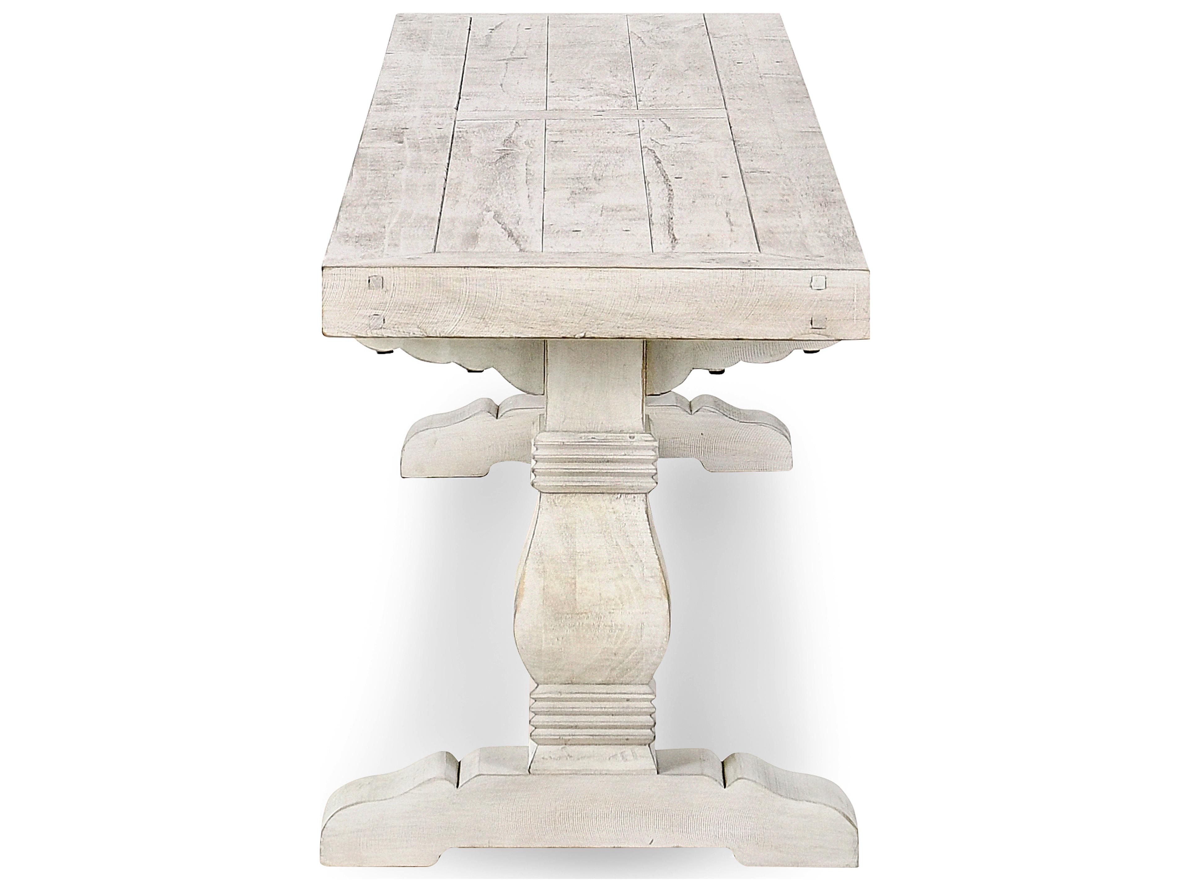 Classic Home Caleb Distressed Ivory White Accent Bench