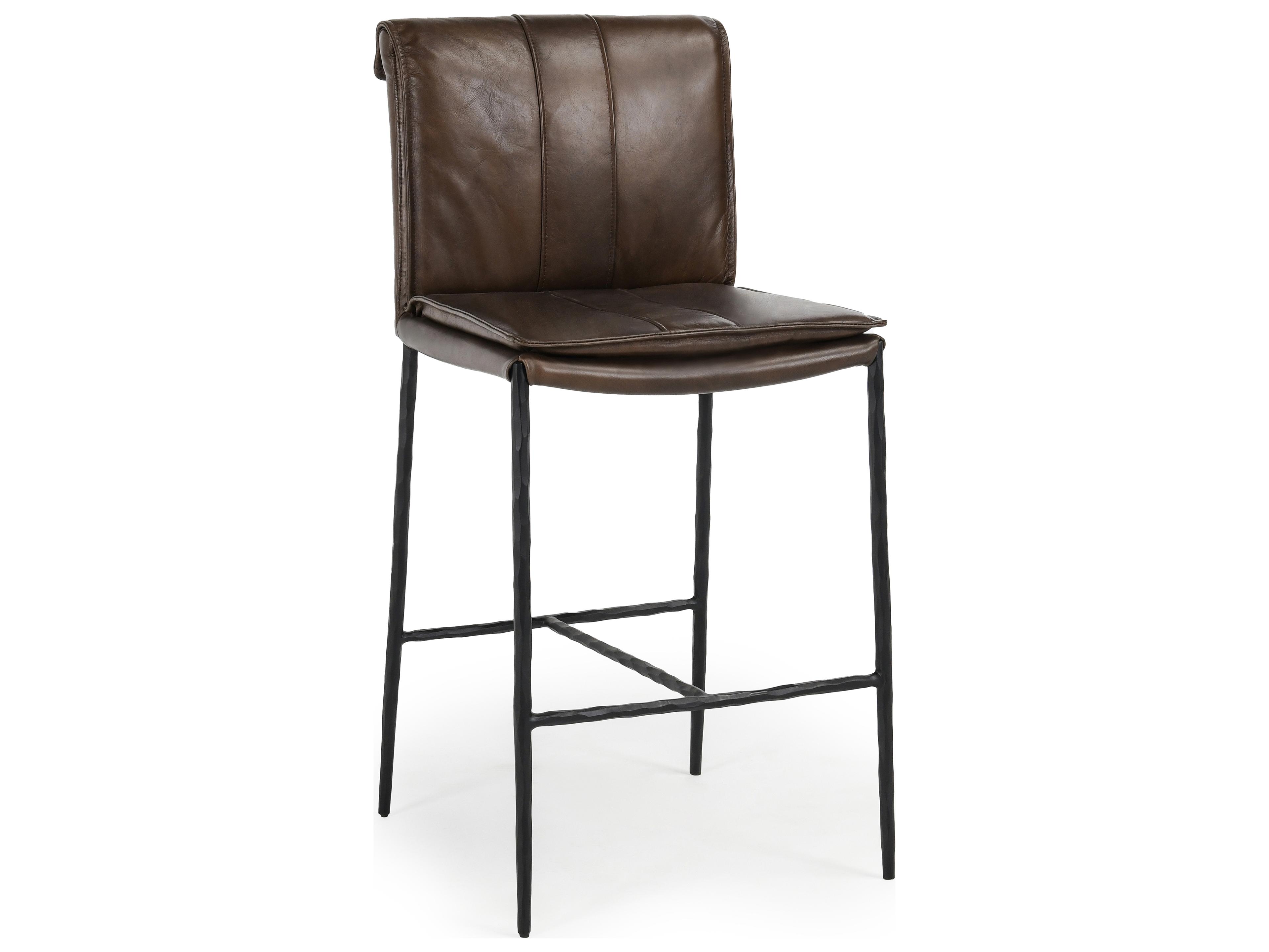 Mayer Brown Leather Counter Stool