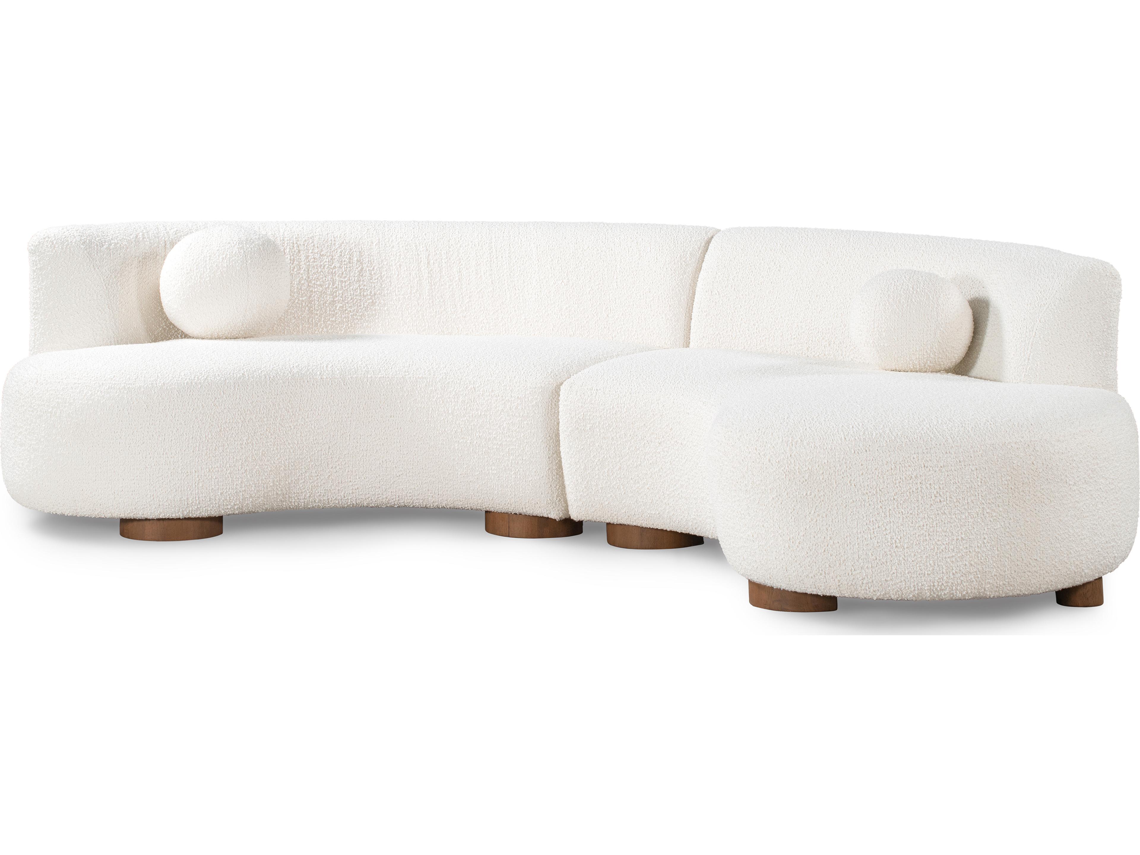 Octavia White Upholstered Sectional Sofa