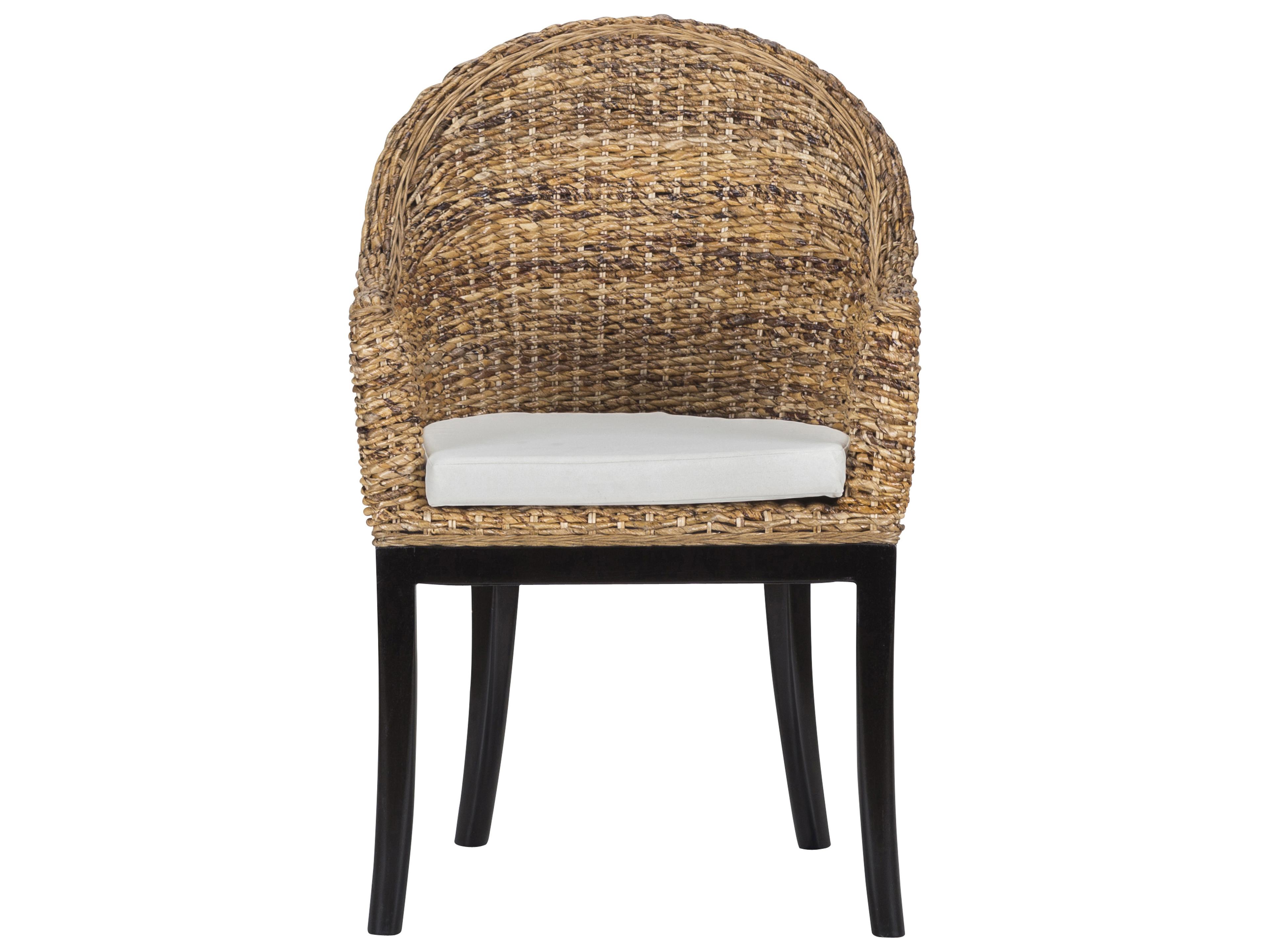 Classic Home Odisha Hardwood Black Upholstered Arm Dining Chair