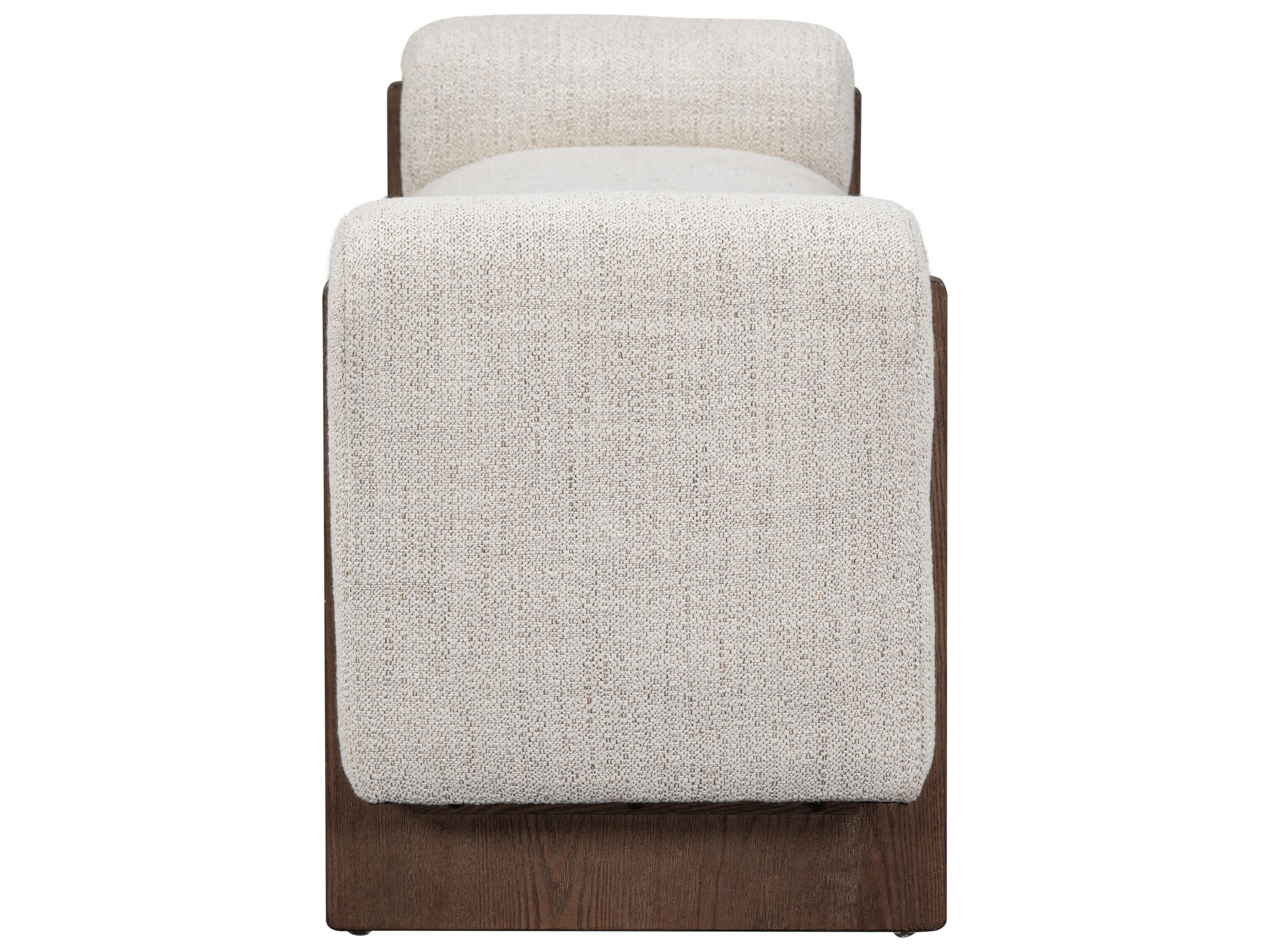 Classic Home Sierra Beige Brown Upholstered Accent Bench
