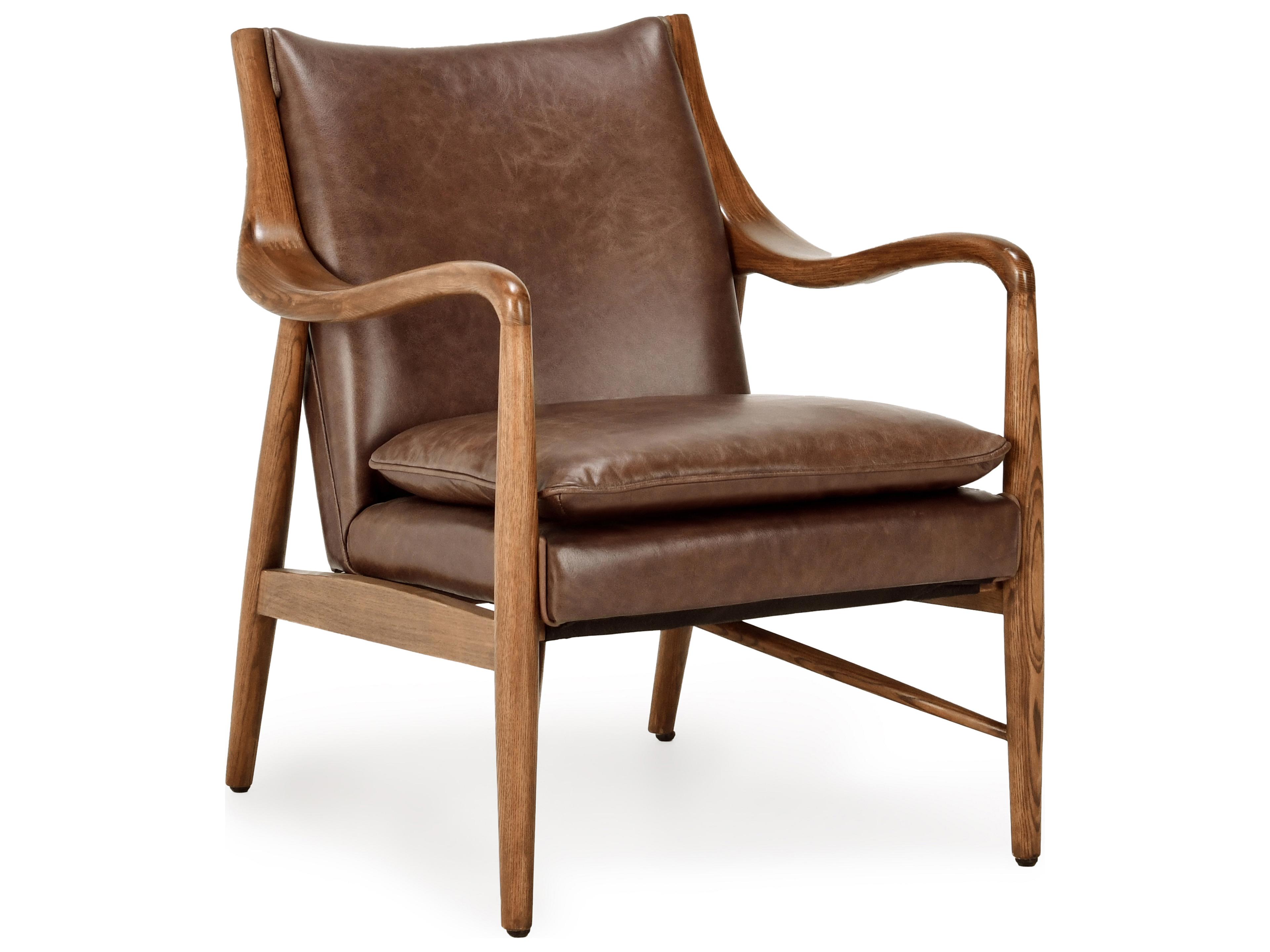 Kiannah Brown Leather Accent Chair