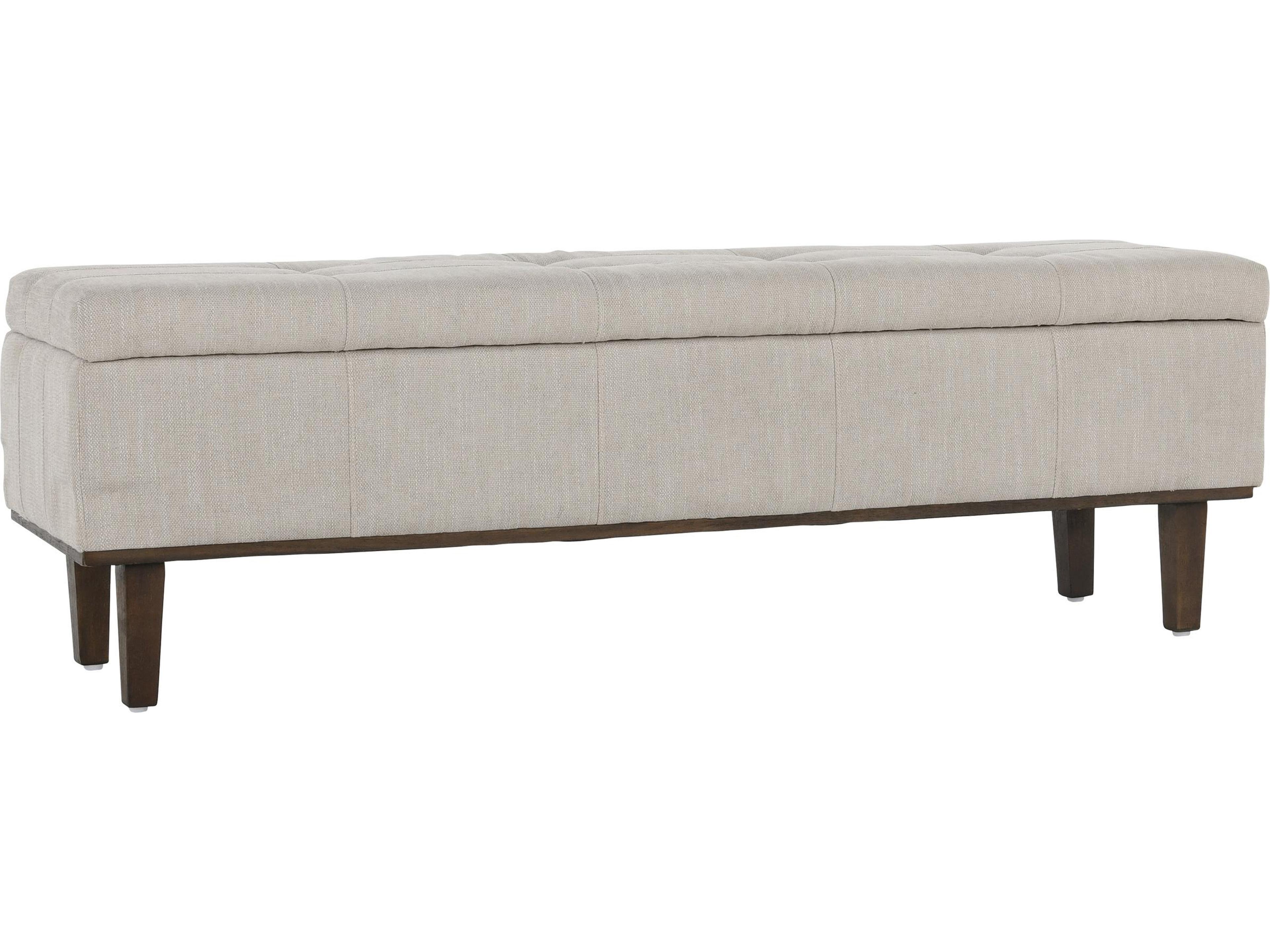 Louise Light Beige Black Upholstered Accent Bench