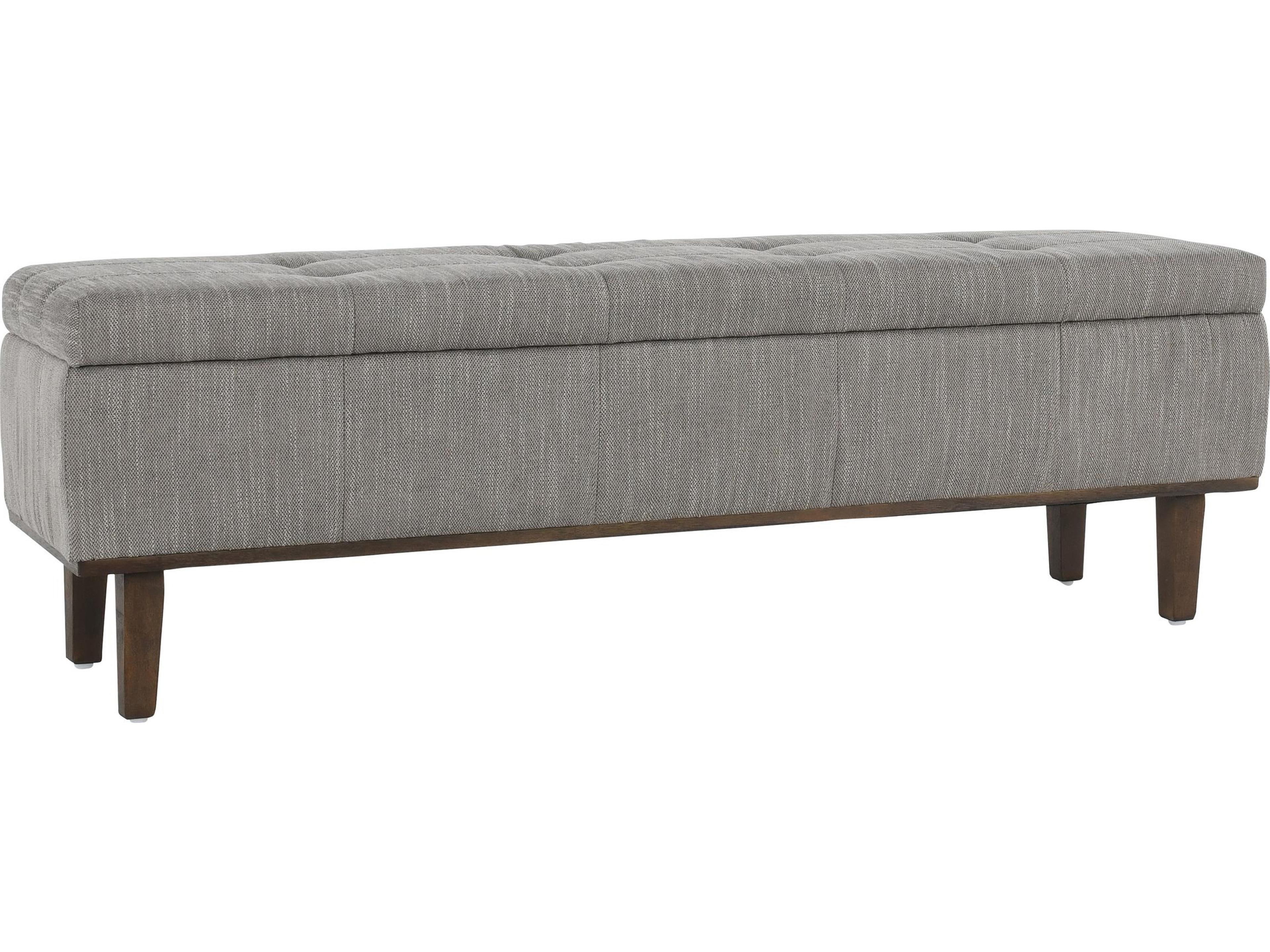 Louise Gray Black Upholstered Accent Bench