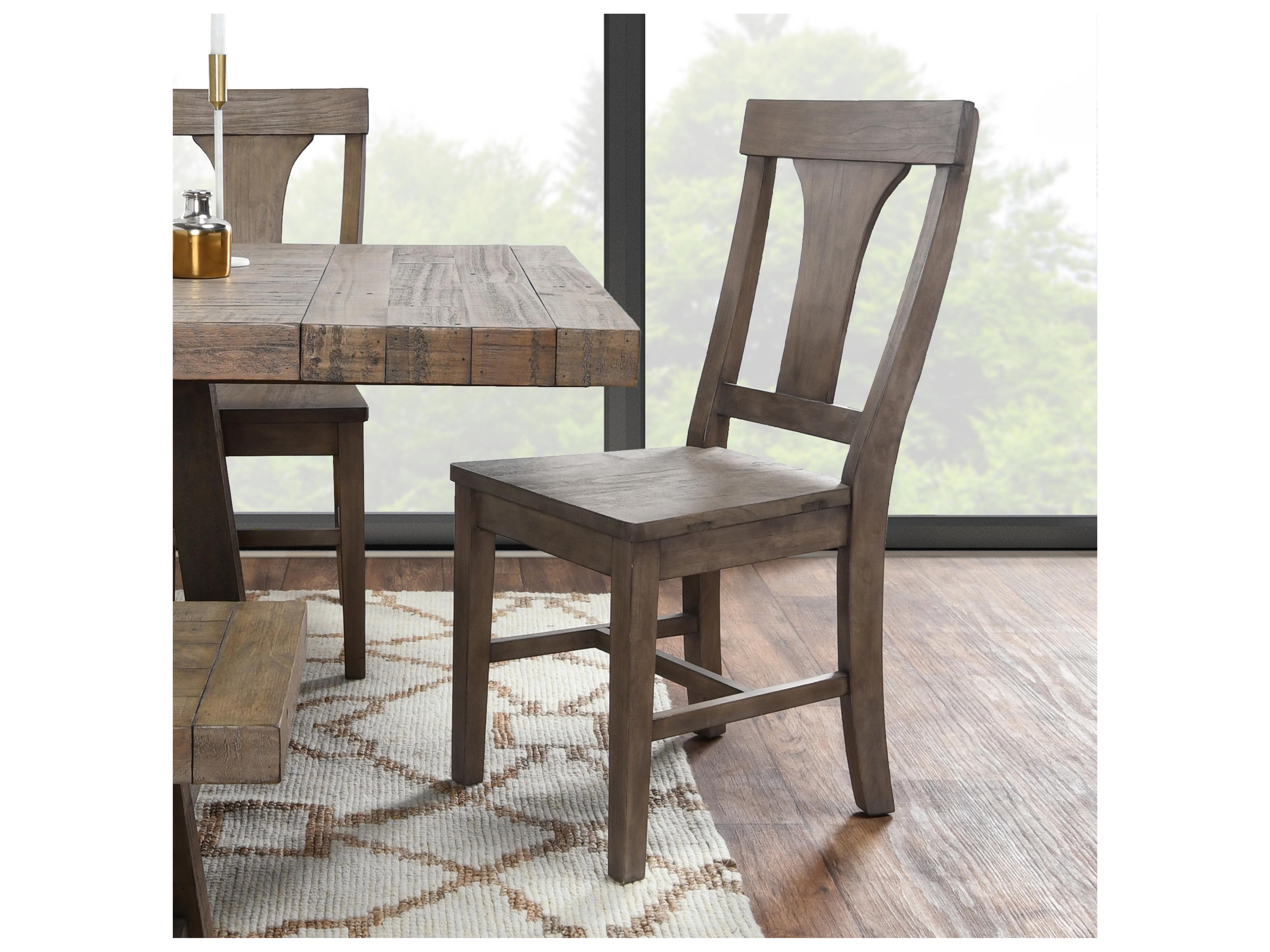 Classic Home Tuscany Pine Wood Brown Armless Dining Chair Set of 2