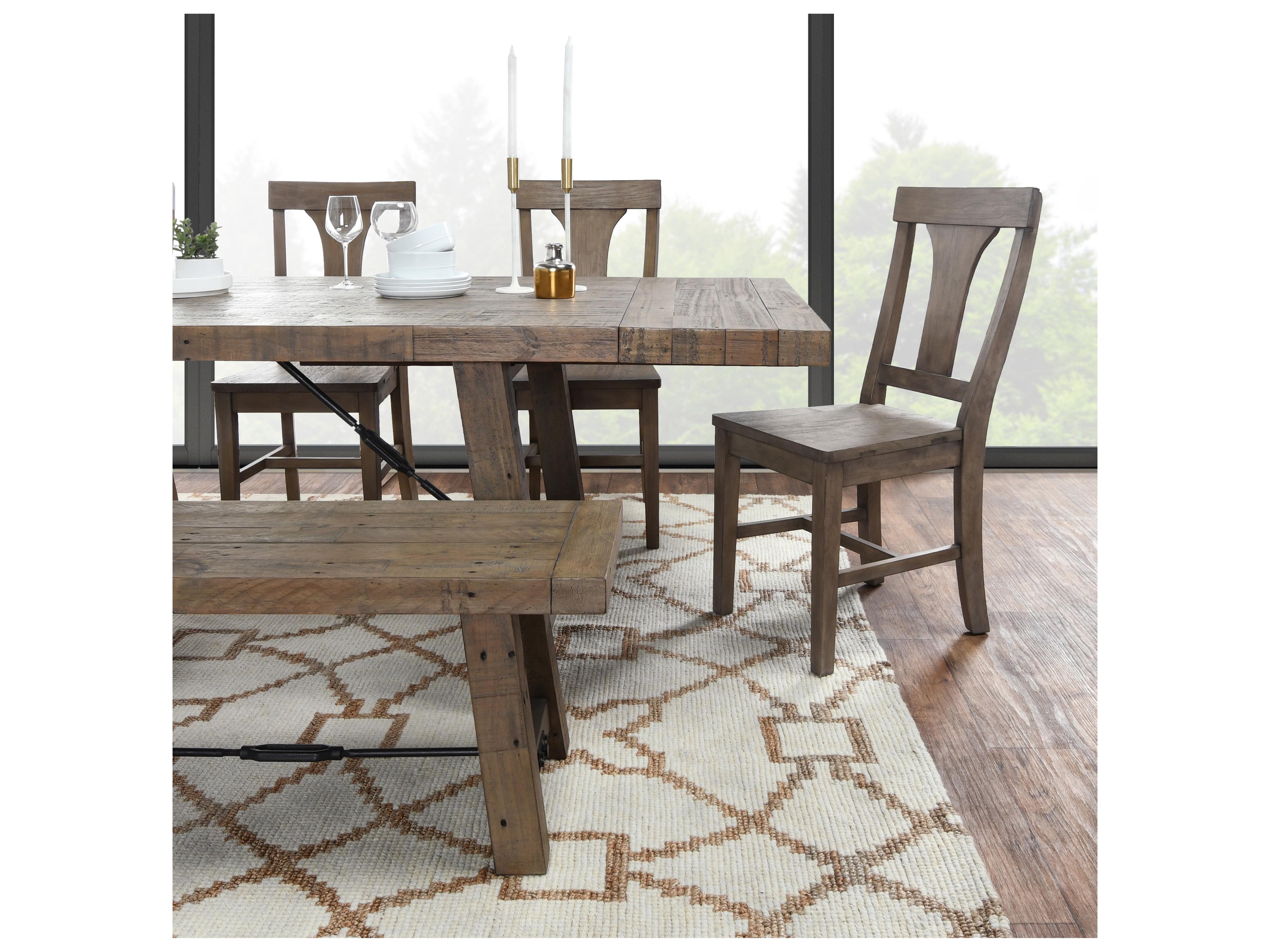 Classic Home Tuscany Pine Wood Brown Armless Dining Chair Set of 2