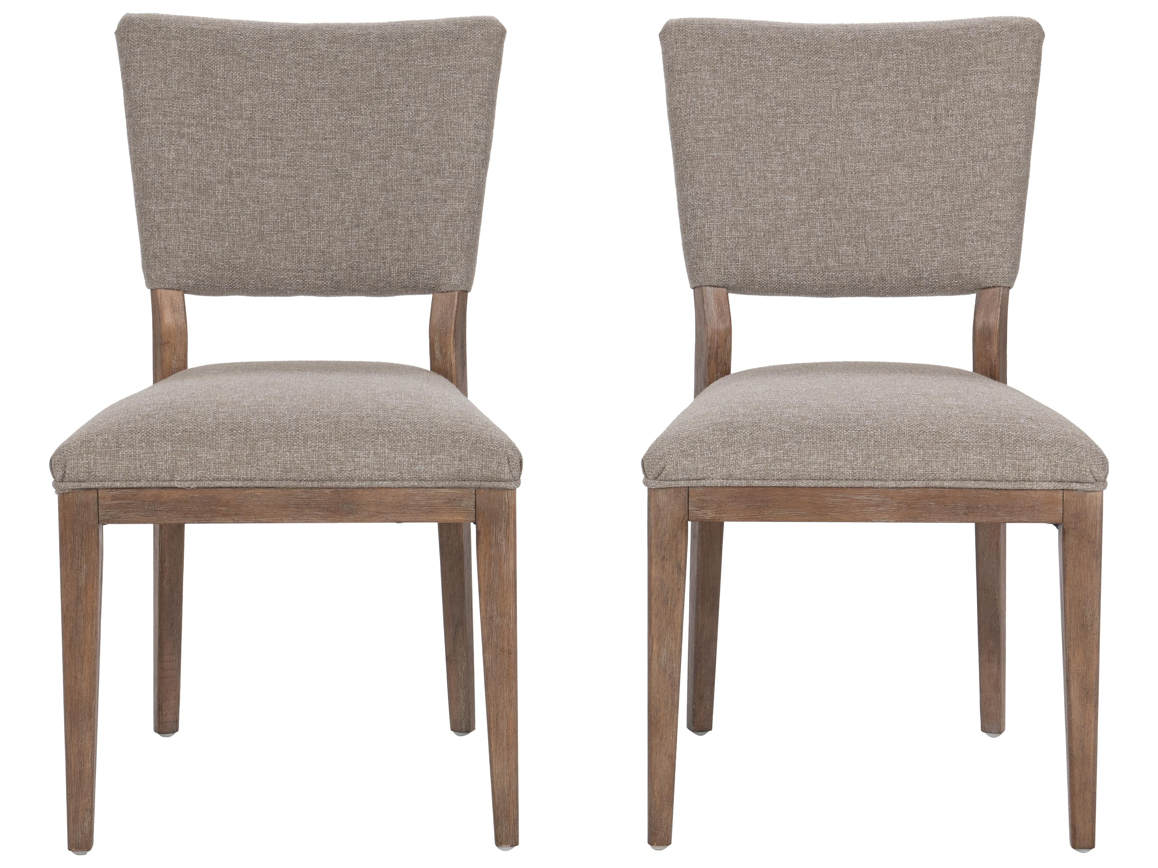 Classic Home Phillip Rubberwood Gray Upholstered Armless Dining Chair Set of 2