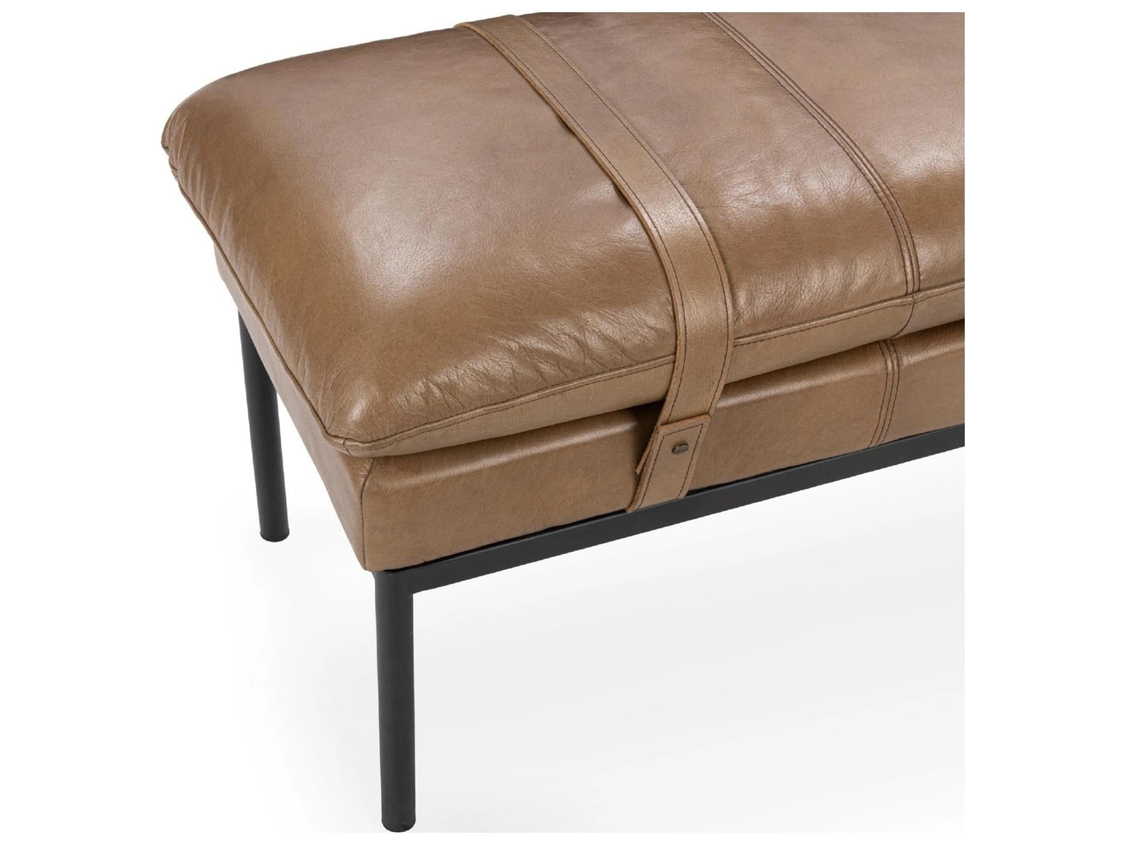 Classic Home Celiah Tan Brown Faux Leather Accent Bench