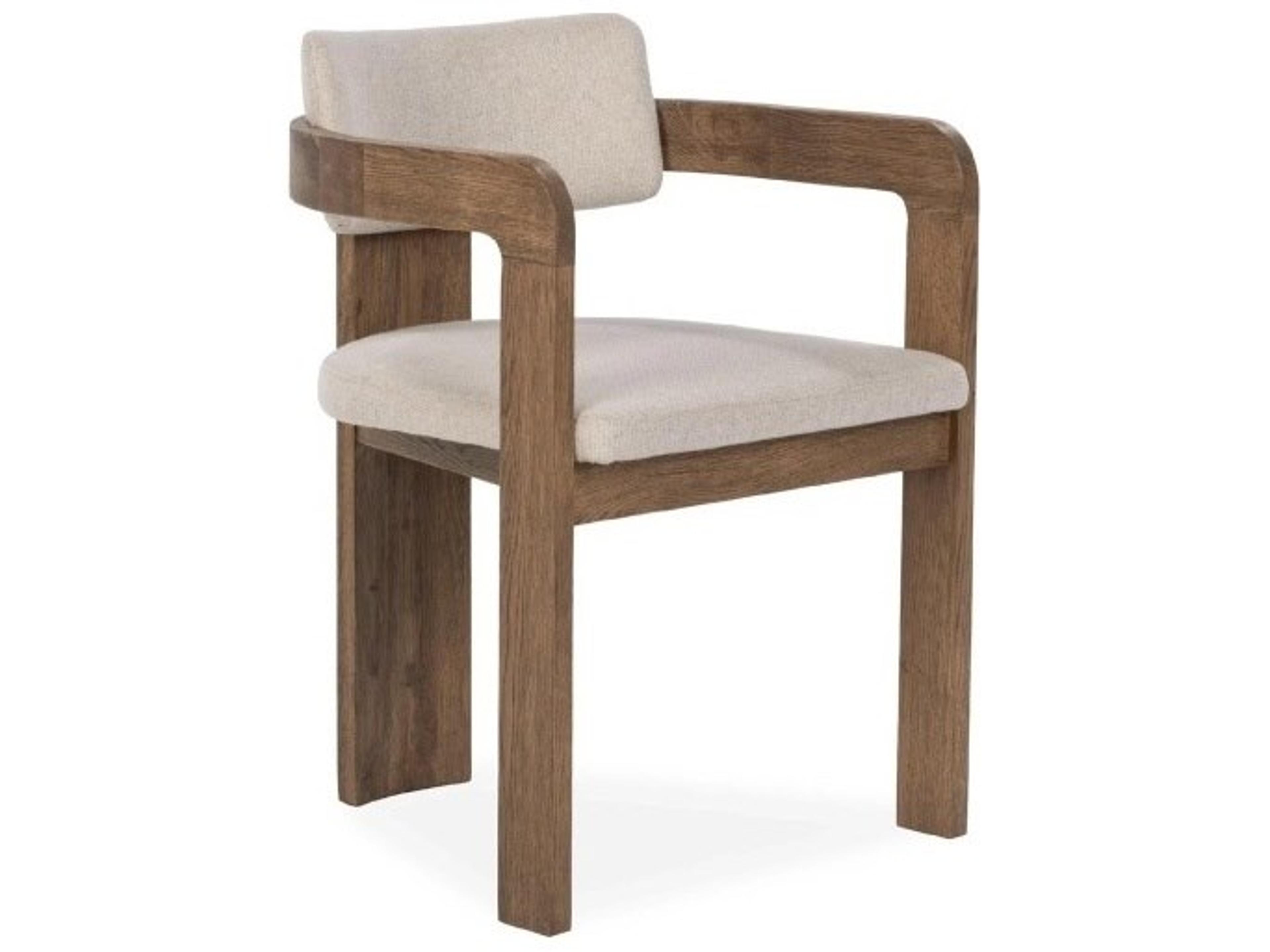 Labelle Oak Wood Upholstered Arm Dining Chair