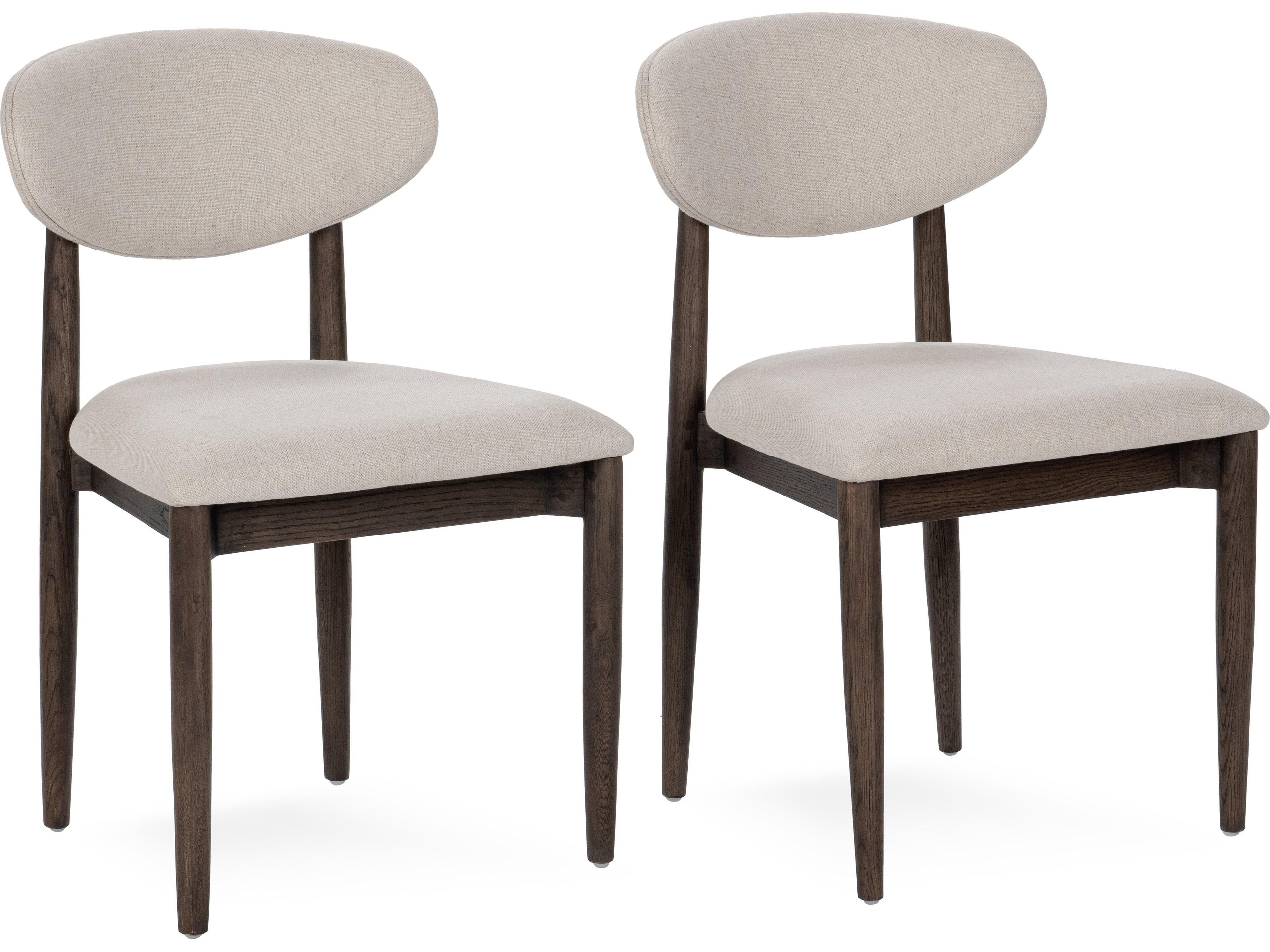 Tiber Oak Wood Brown Upholstered Armless Dining Chair