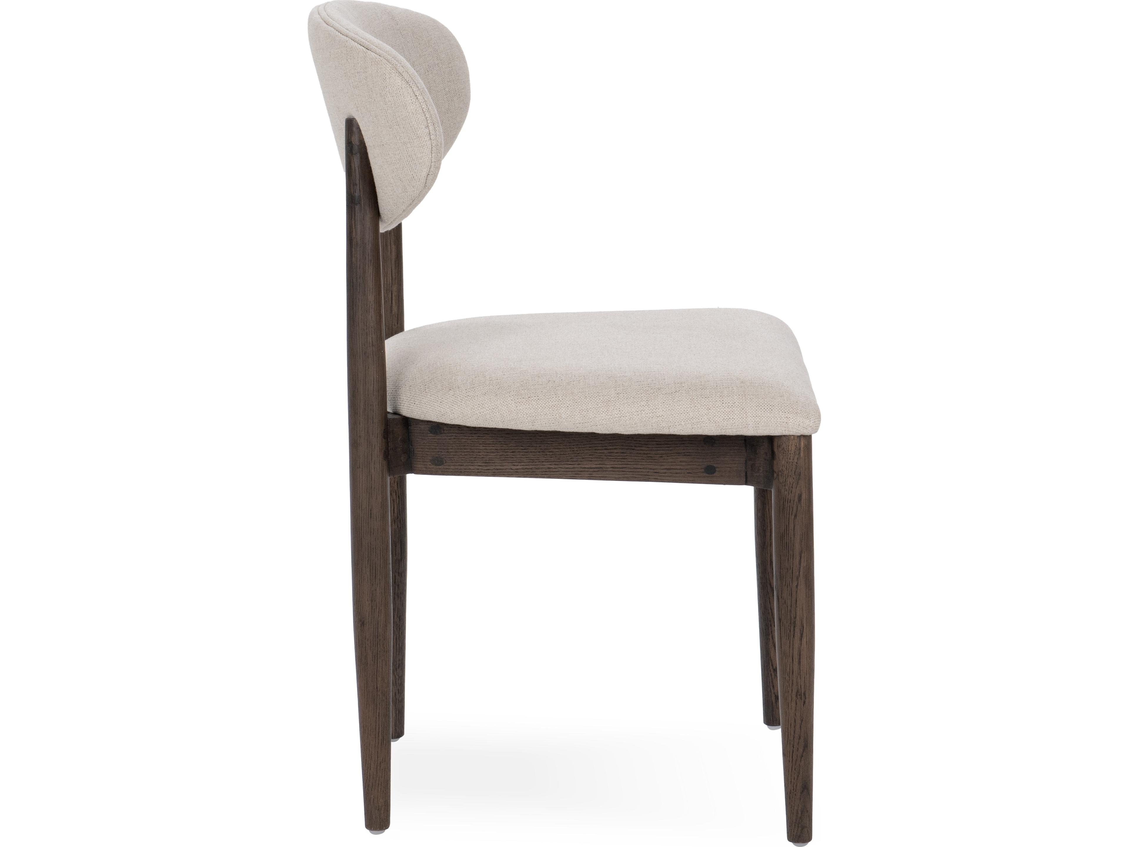 Classic Home Tiber Oak Wood Brown Upholstered Armless Dining Chair
