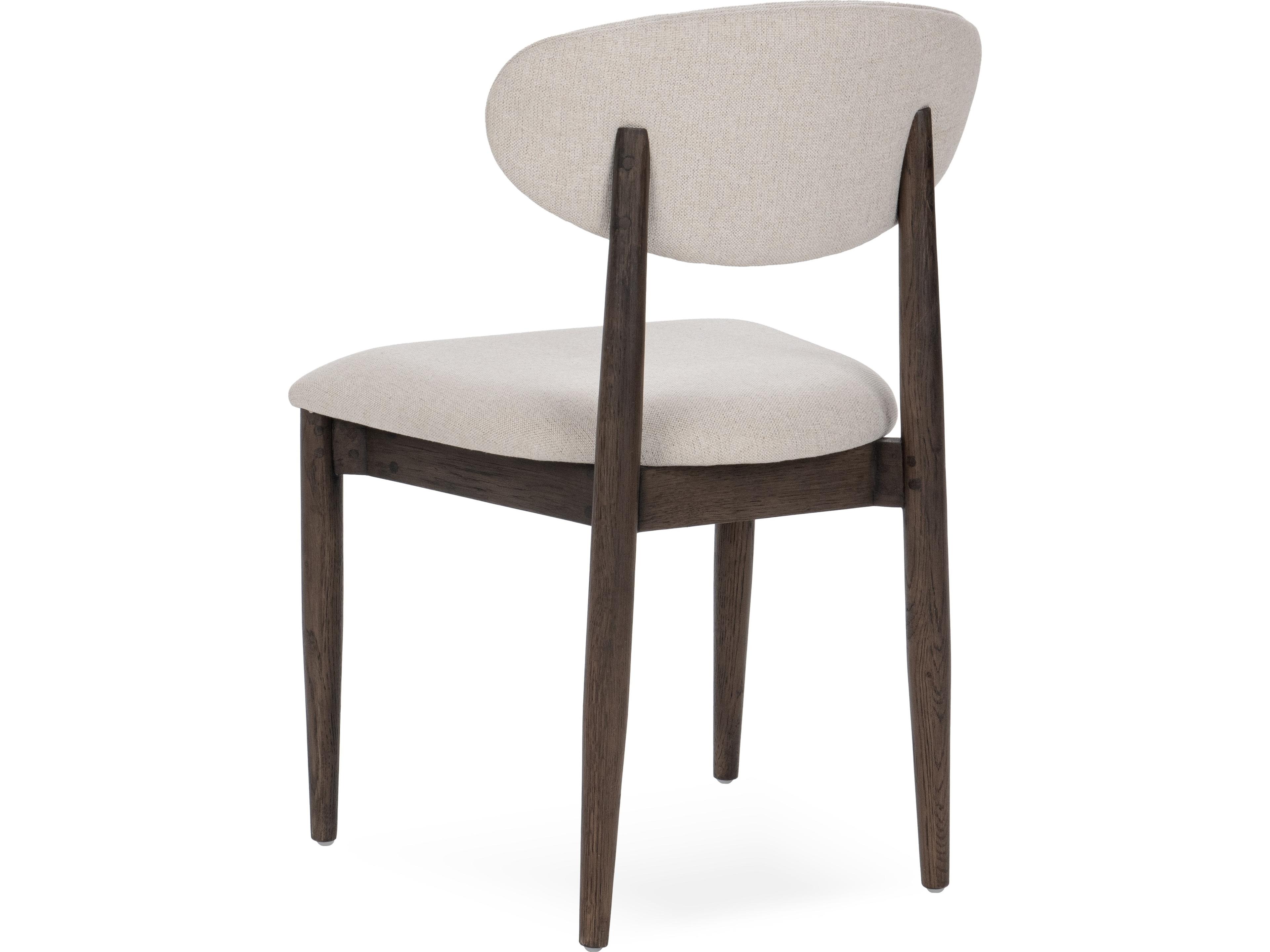 Classic Home Tiber Oak Wood Brown Upholstered Armless Dining Chair