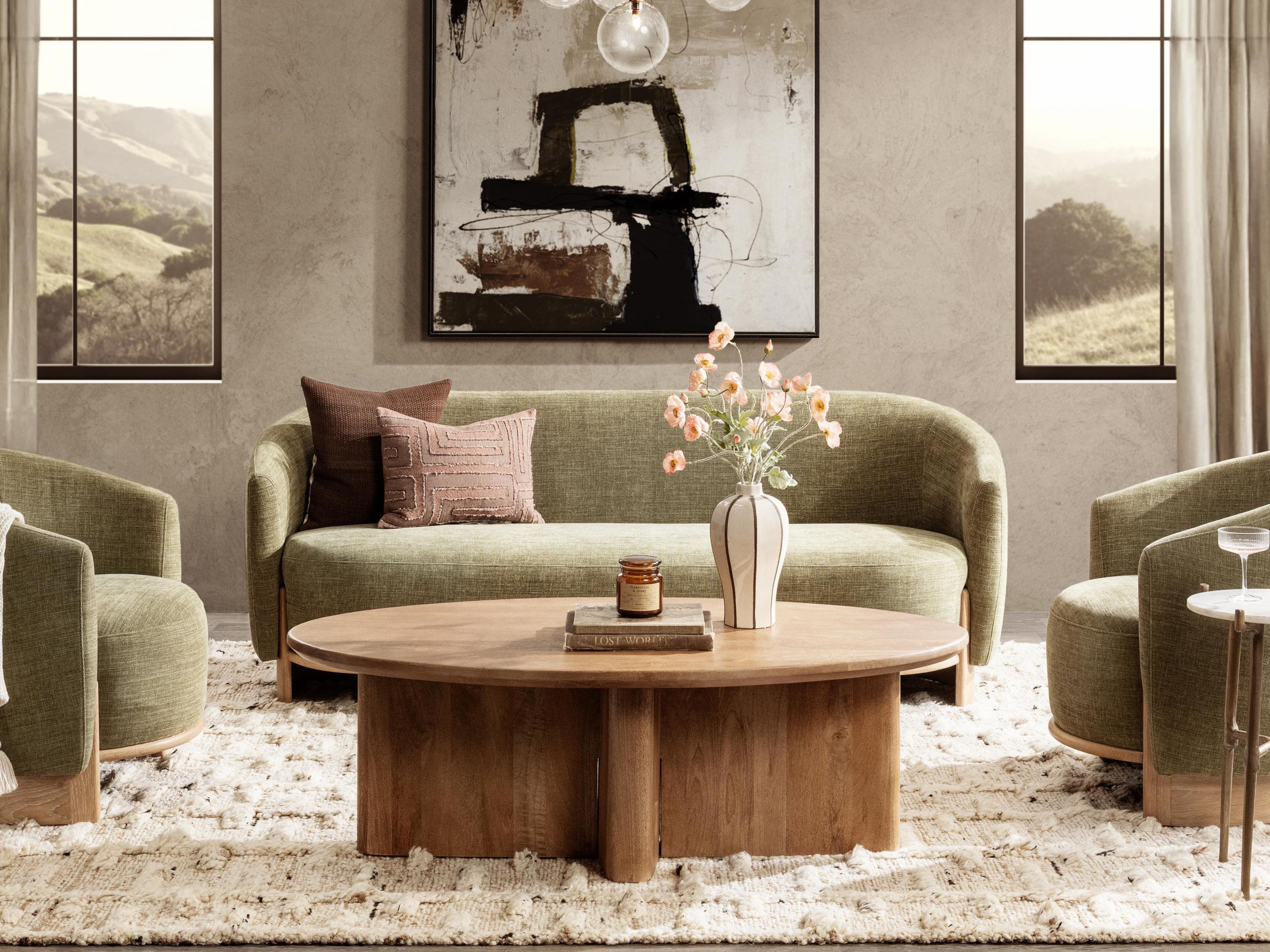 Classic Home Myra Sage Dust Green Upholstered Sofa