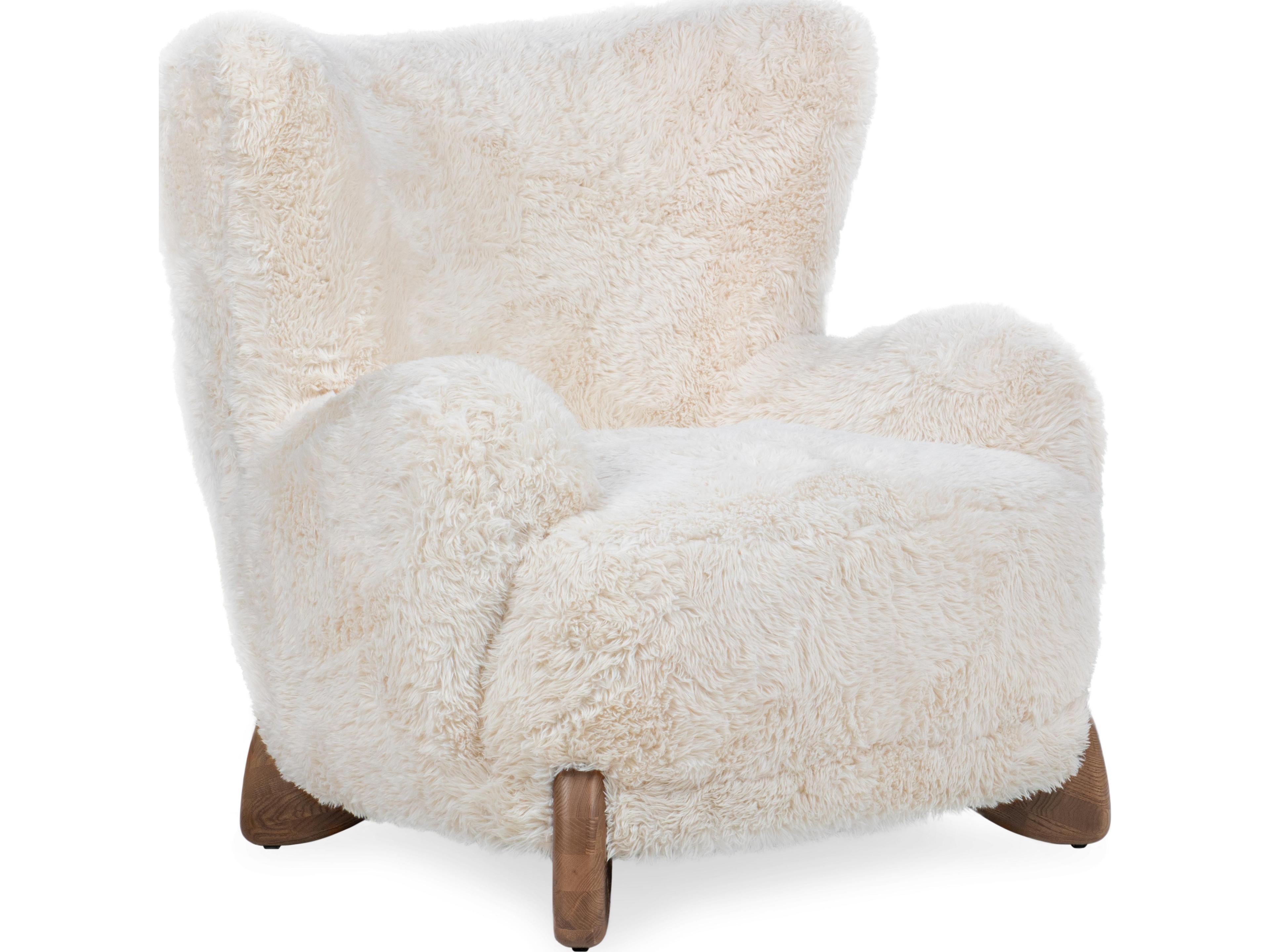 Riya Cream Fur Accent Chair