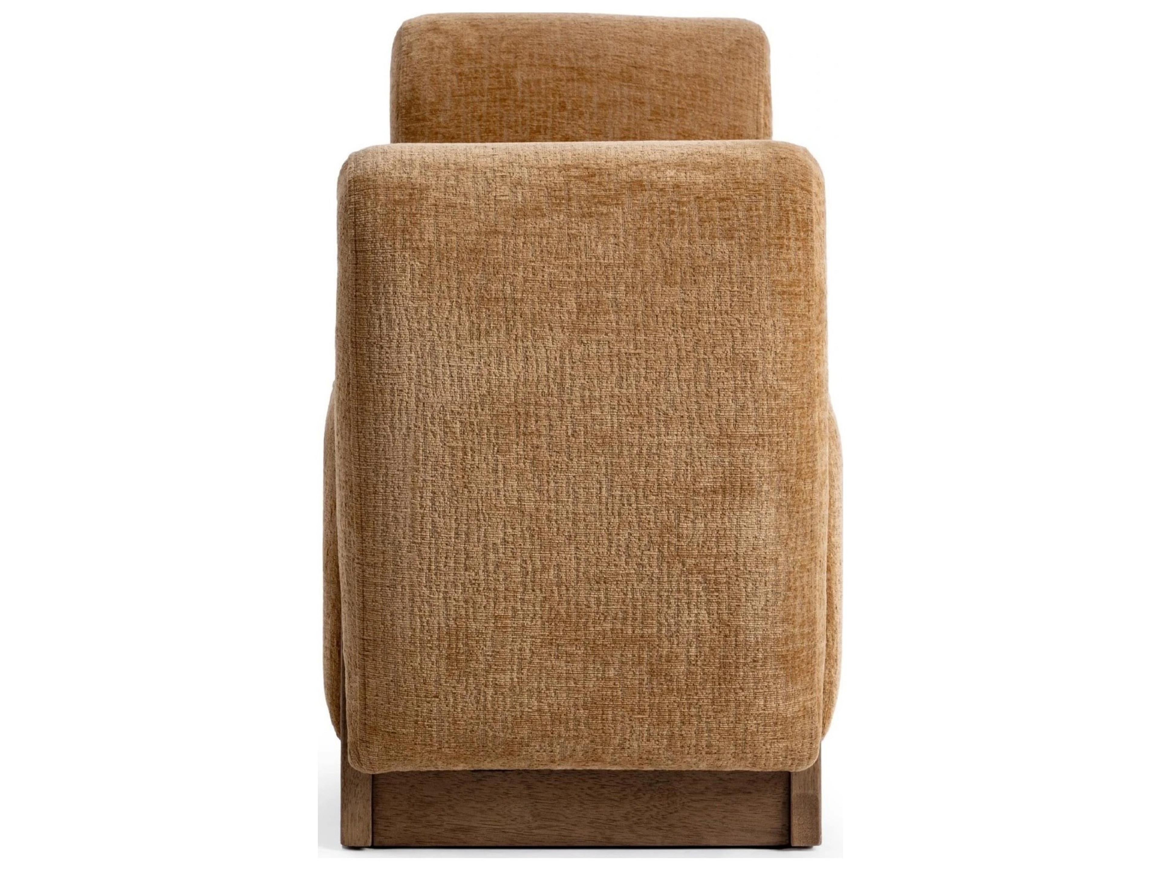 Classic Home Soraya Spiced Amber Brown Upholstered Accent Bench