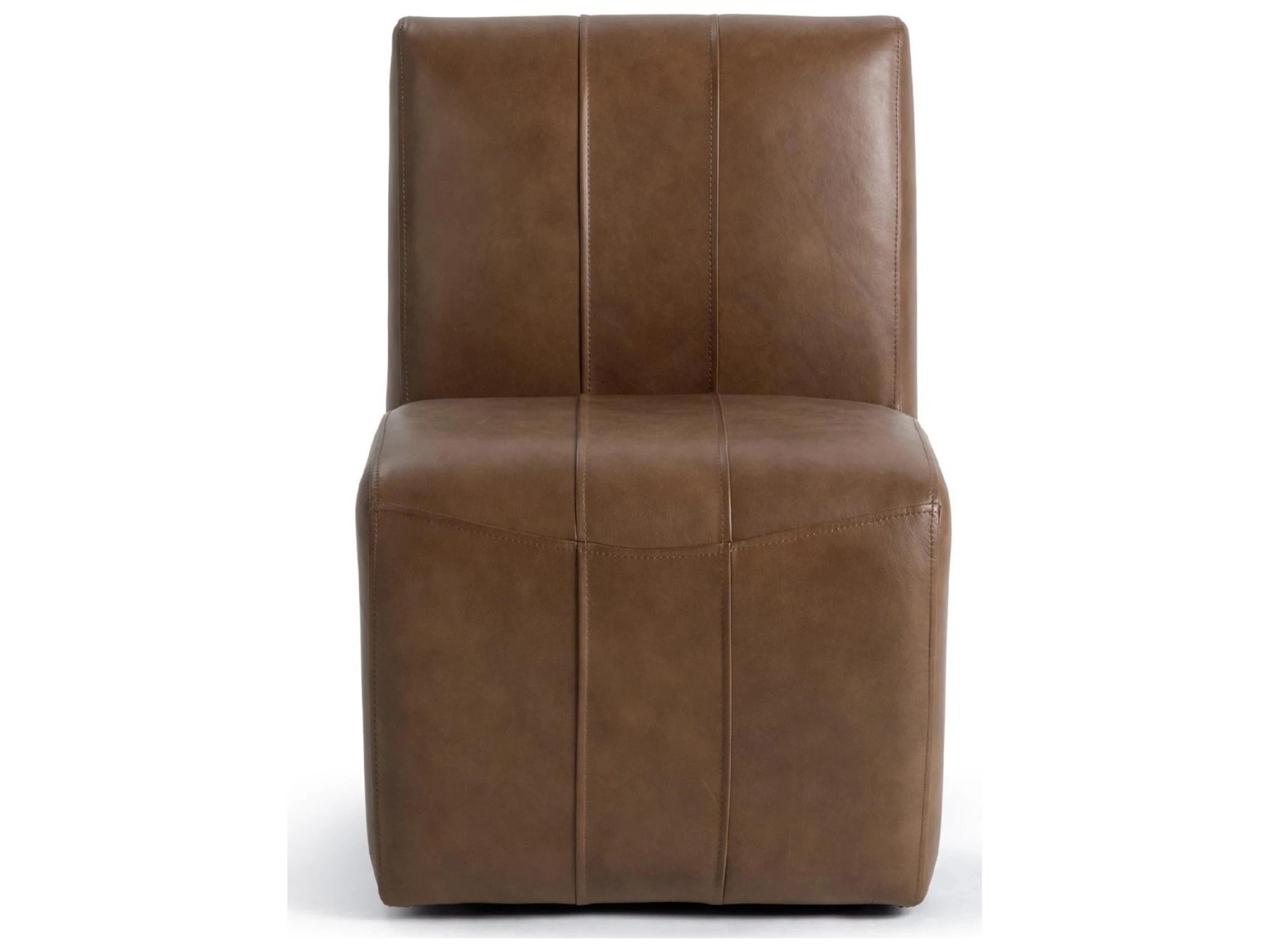 Classic Home Brighton Brown Leather Armless Dining Chair