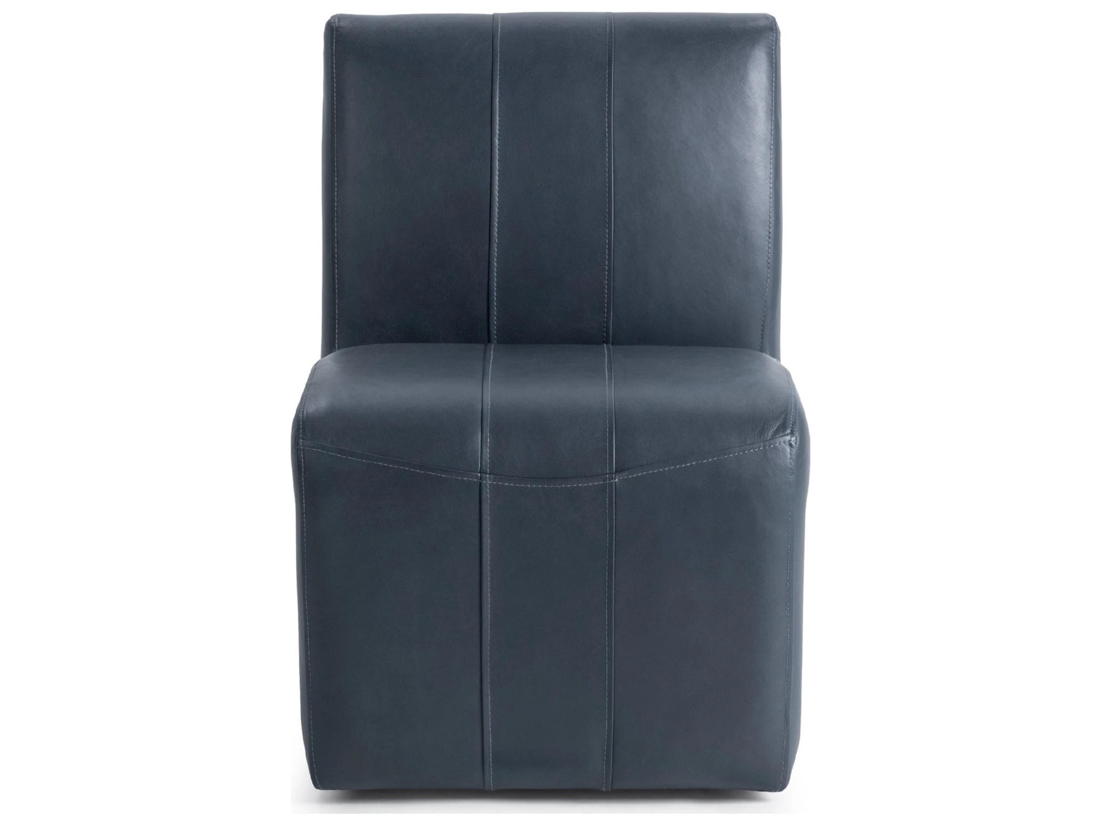 Classic Home Brighton Blue Leather Armless Dining Chair