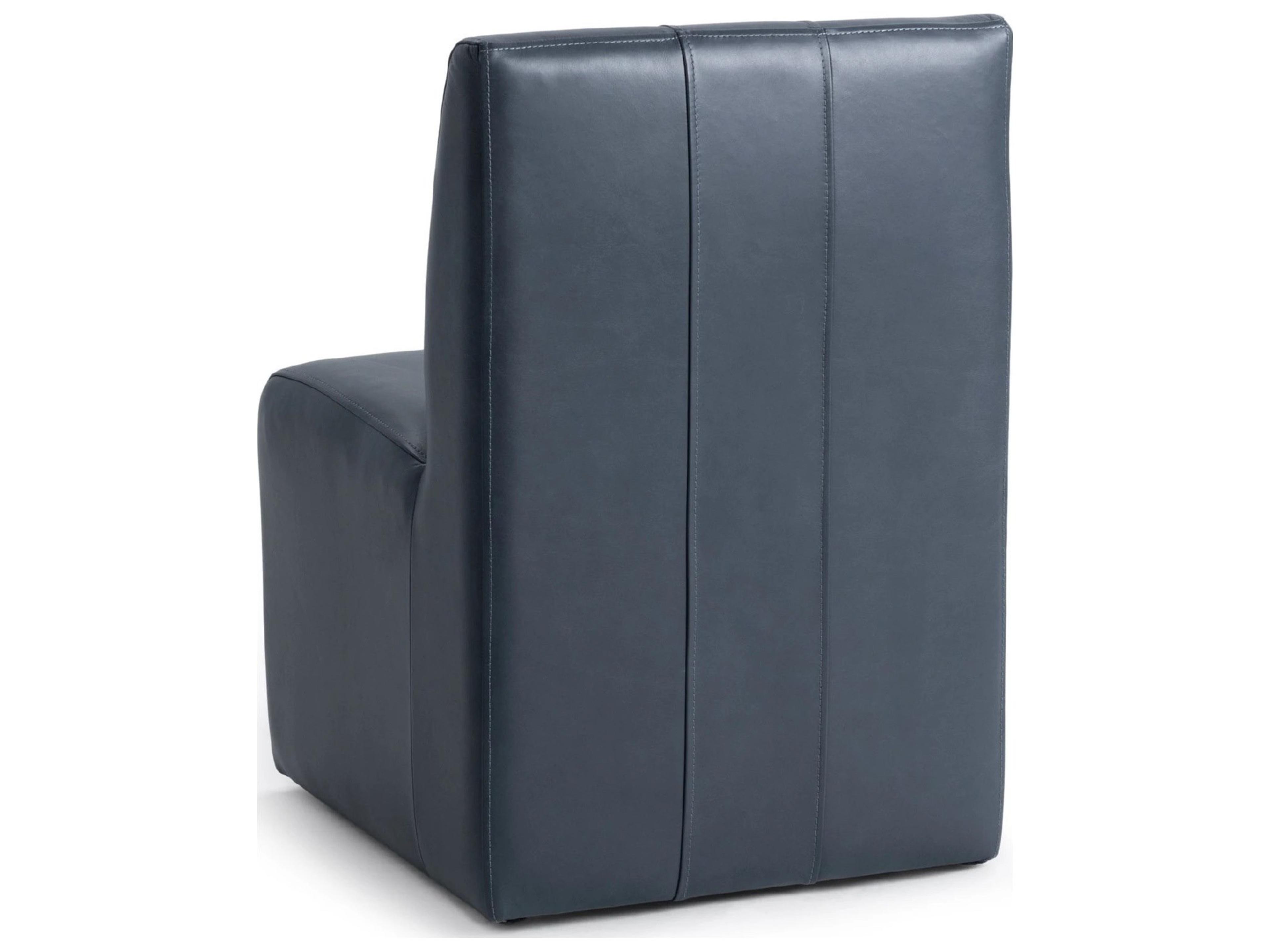 Classic Home Brighton Blue Leather Armless Dining Chair