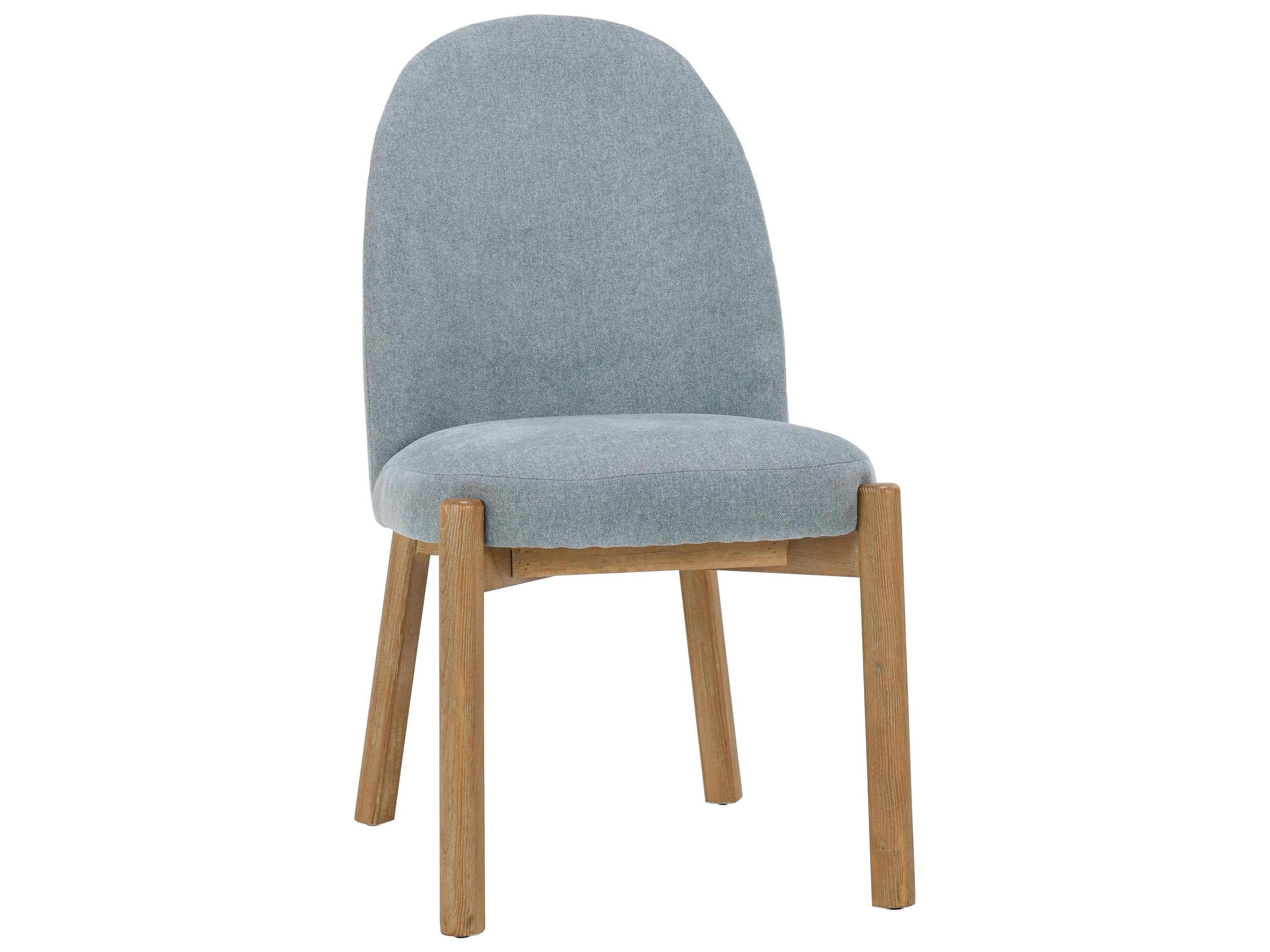 Joanie Rubberwood Blue Upholstered Armless Dining Chair