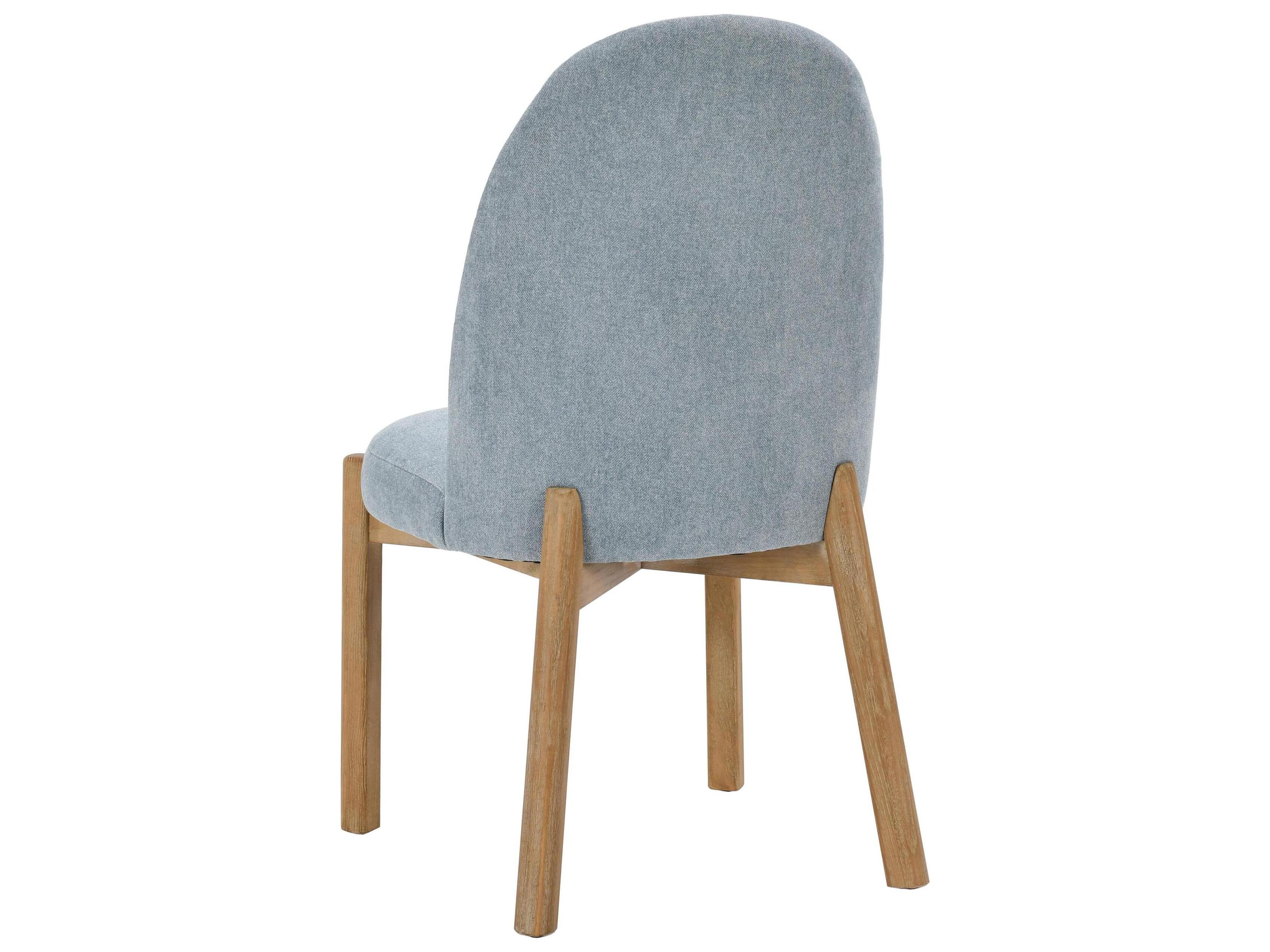 Classic Home Joanie Rubberwood Blue Upholstered Armless Dining Chair