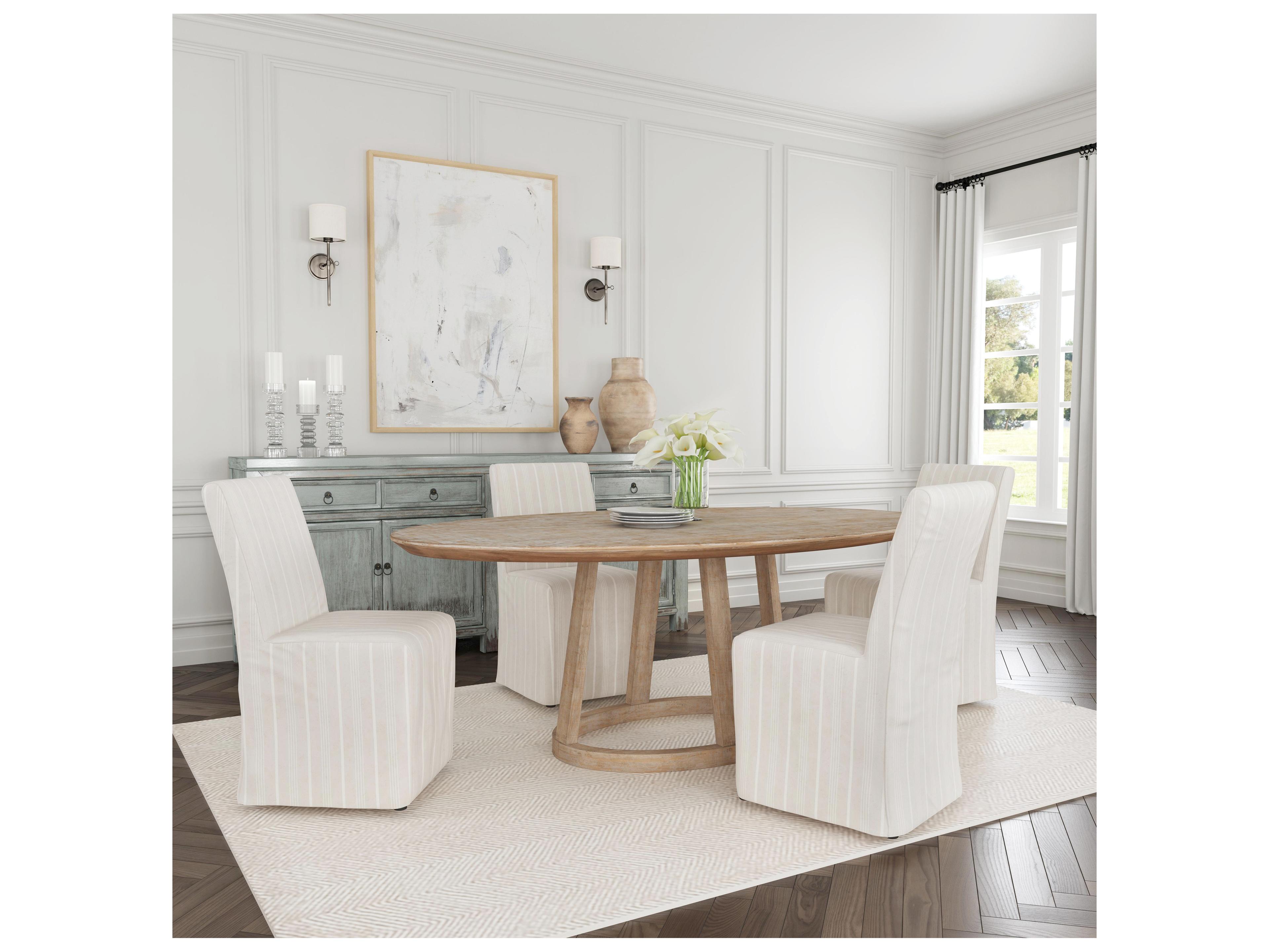 Classic Home Amaya Birch Wood Beige Upholstered Armless Dining Chair Set of 2