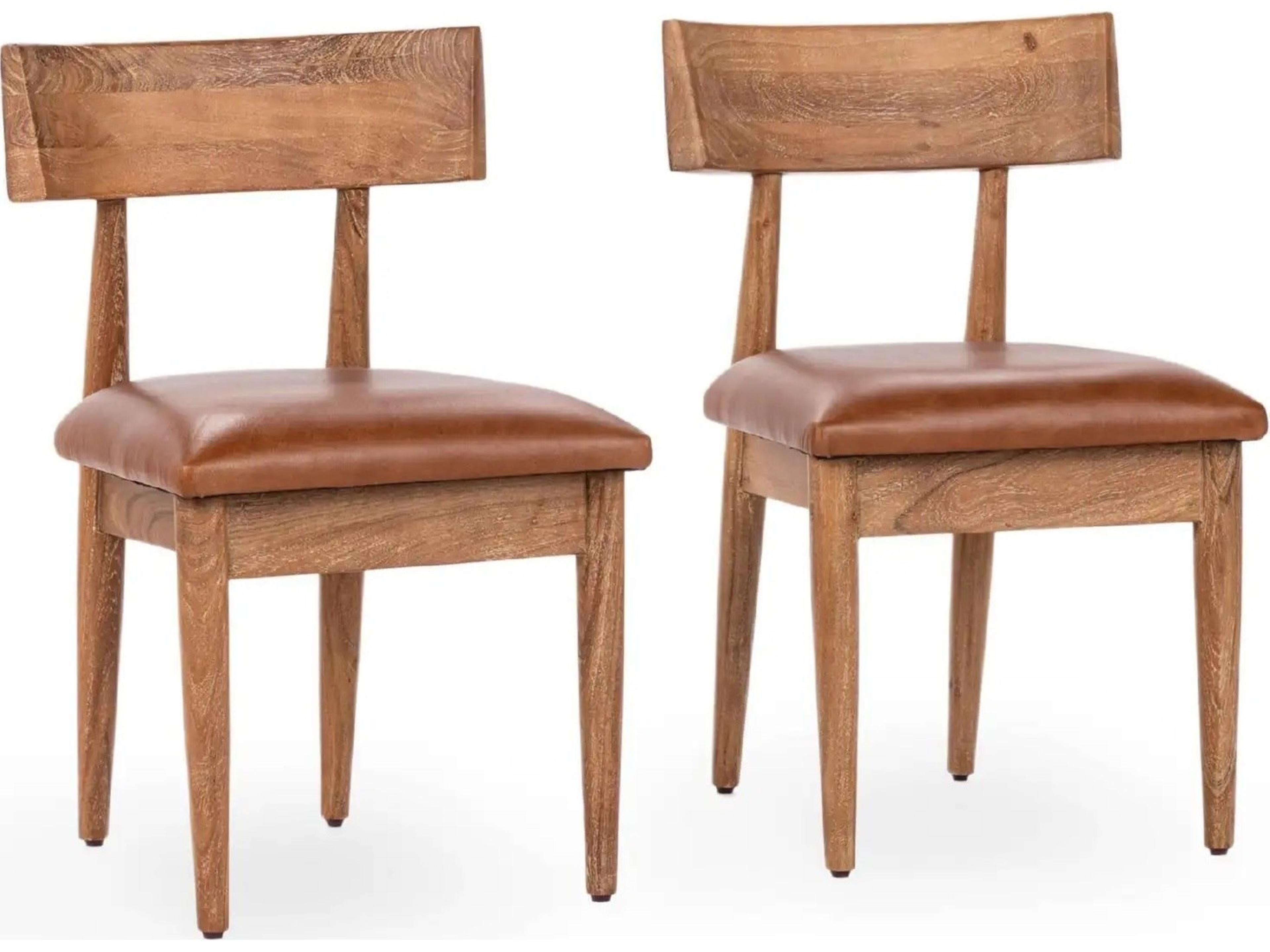 Classic Home Alvaro Acacia Wood Brown Armless Dining Chair