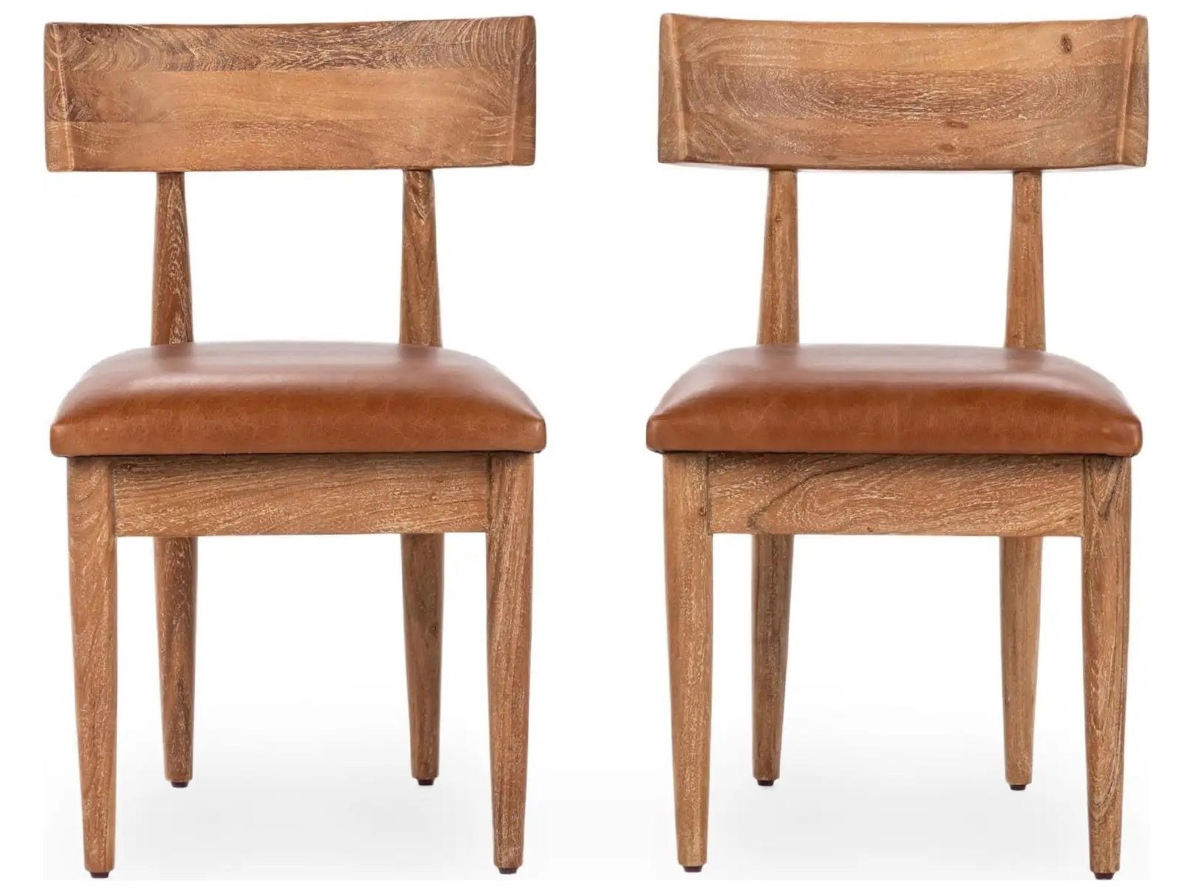 Classic Home Alvaro Acacia Wood Brown Armless Dining Chair