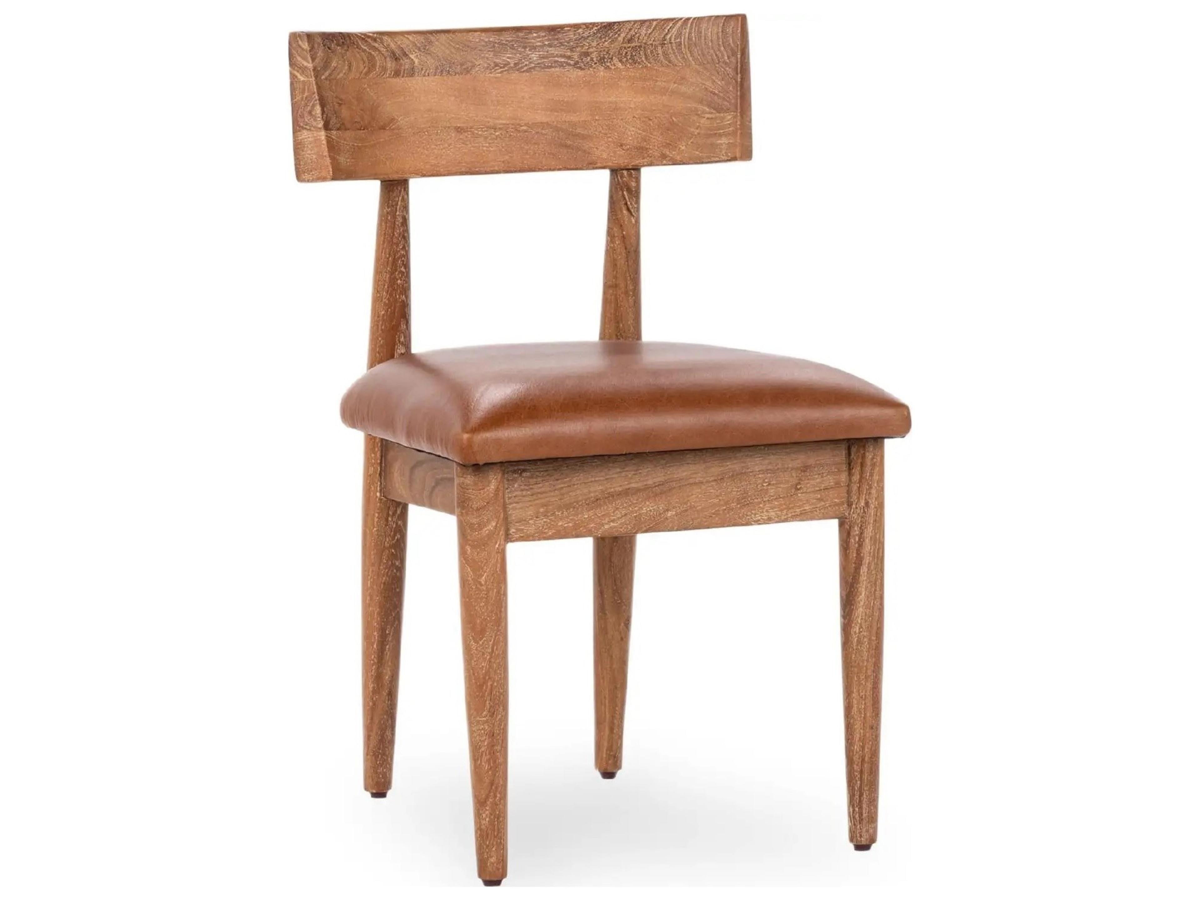 Alvaro Acacia Wood Brown Armless Dining Chair