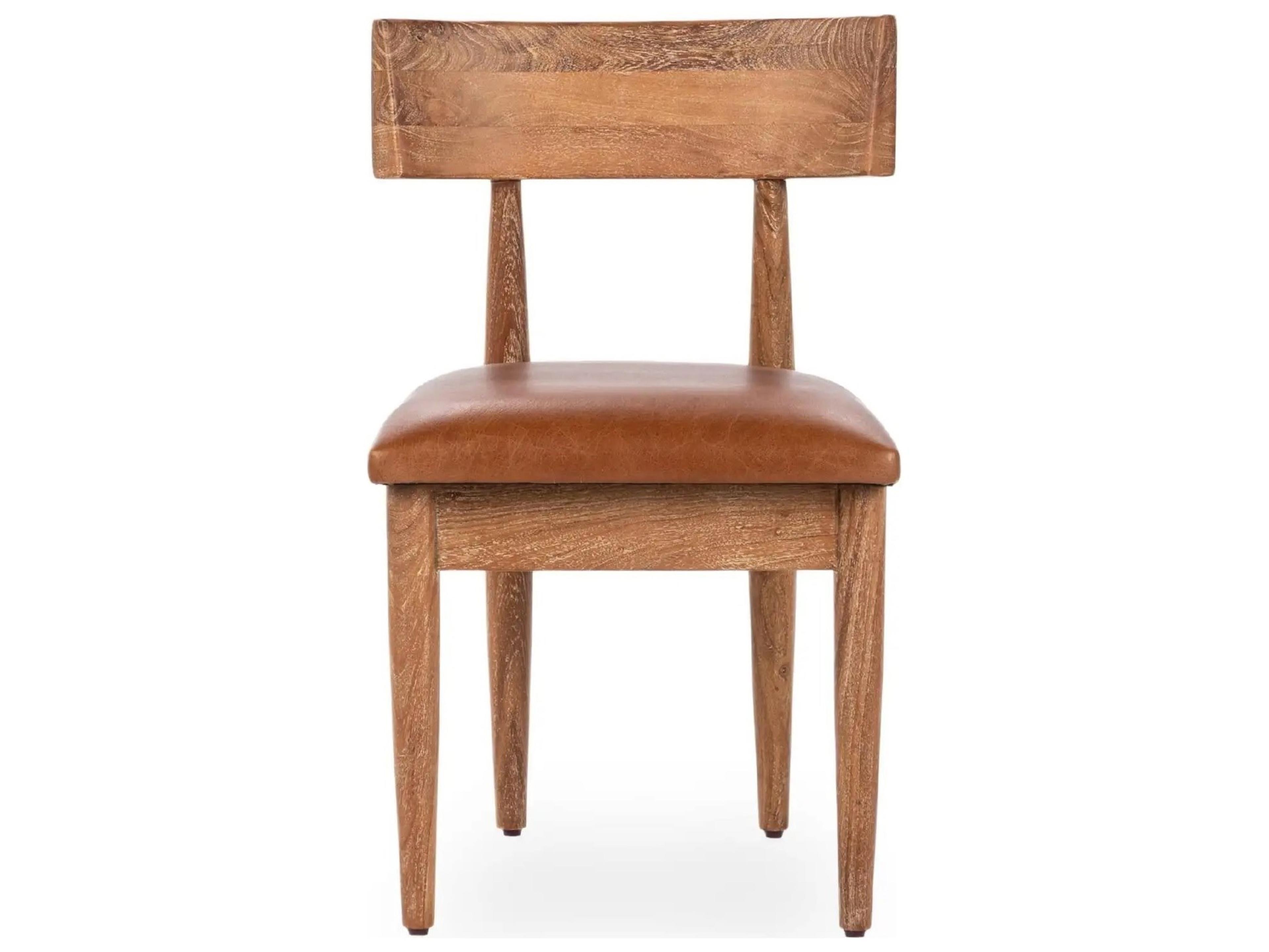 Classic Home Alvaro Acacia Wood Brown Armless Dining Chair