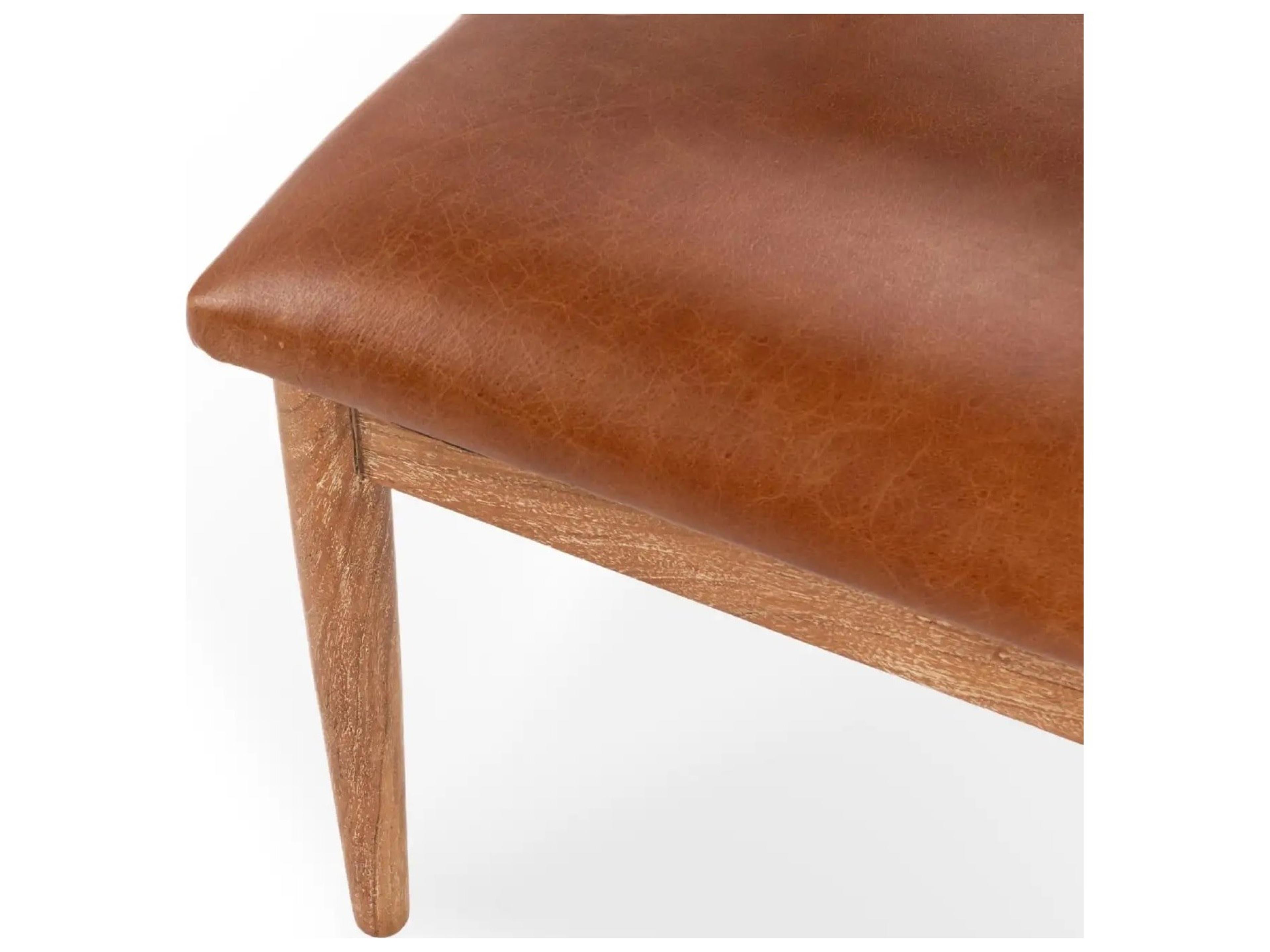 Classic Home Alvaro Acacia Wood Brown Armless Dining Chair