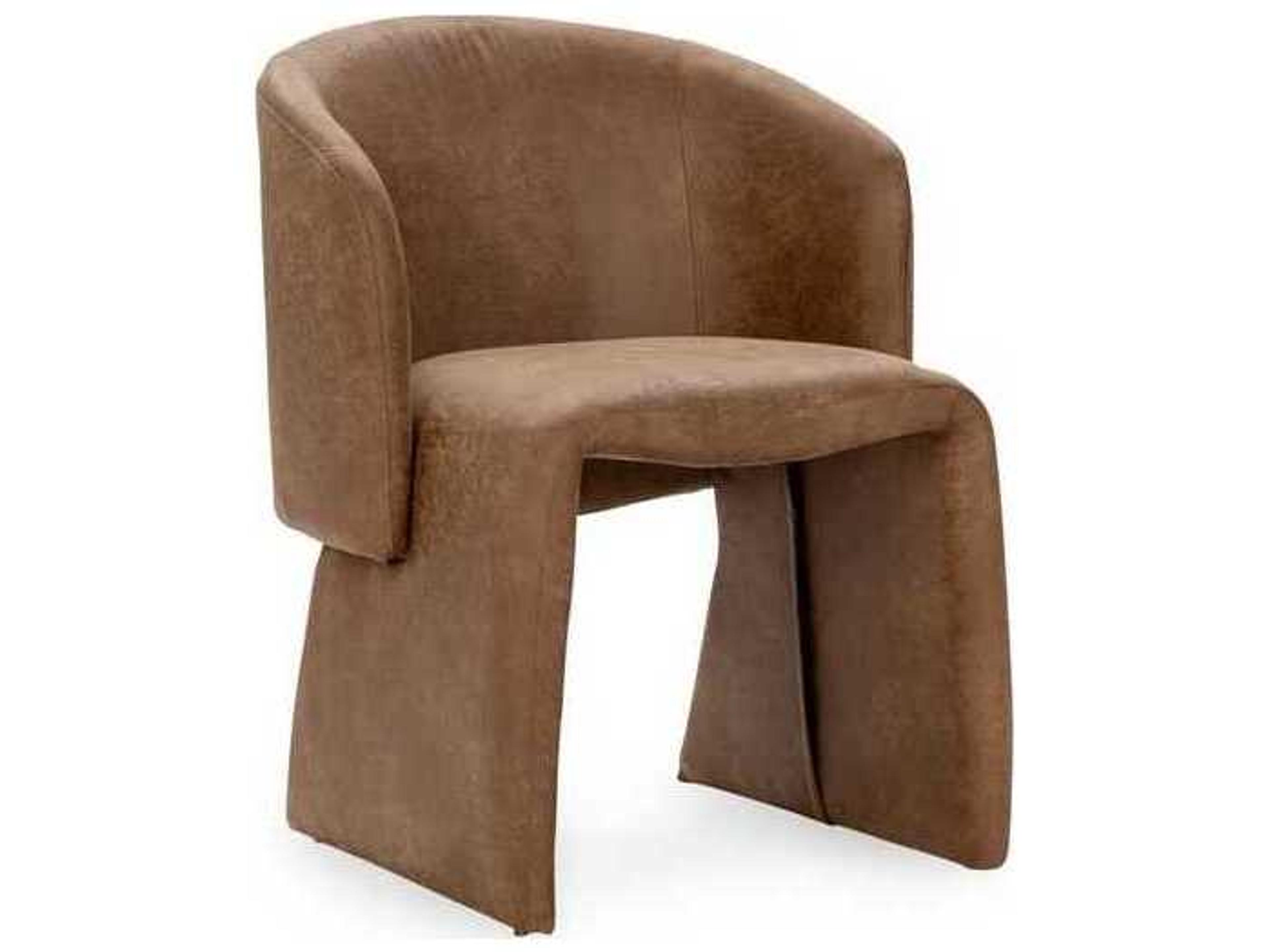 Halstead Brown Upholstered Arm Dining Chair