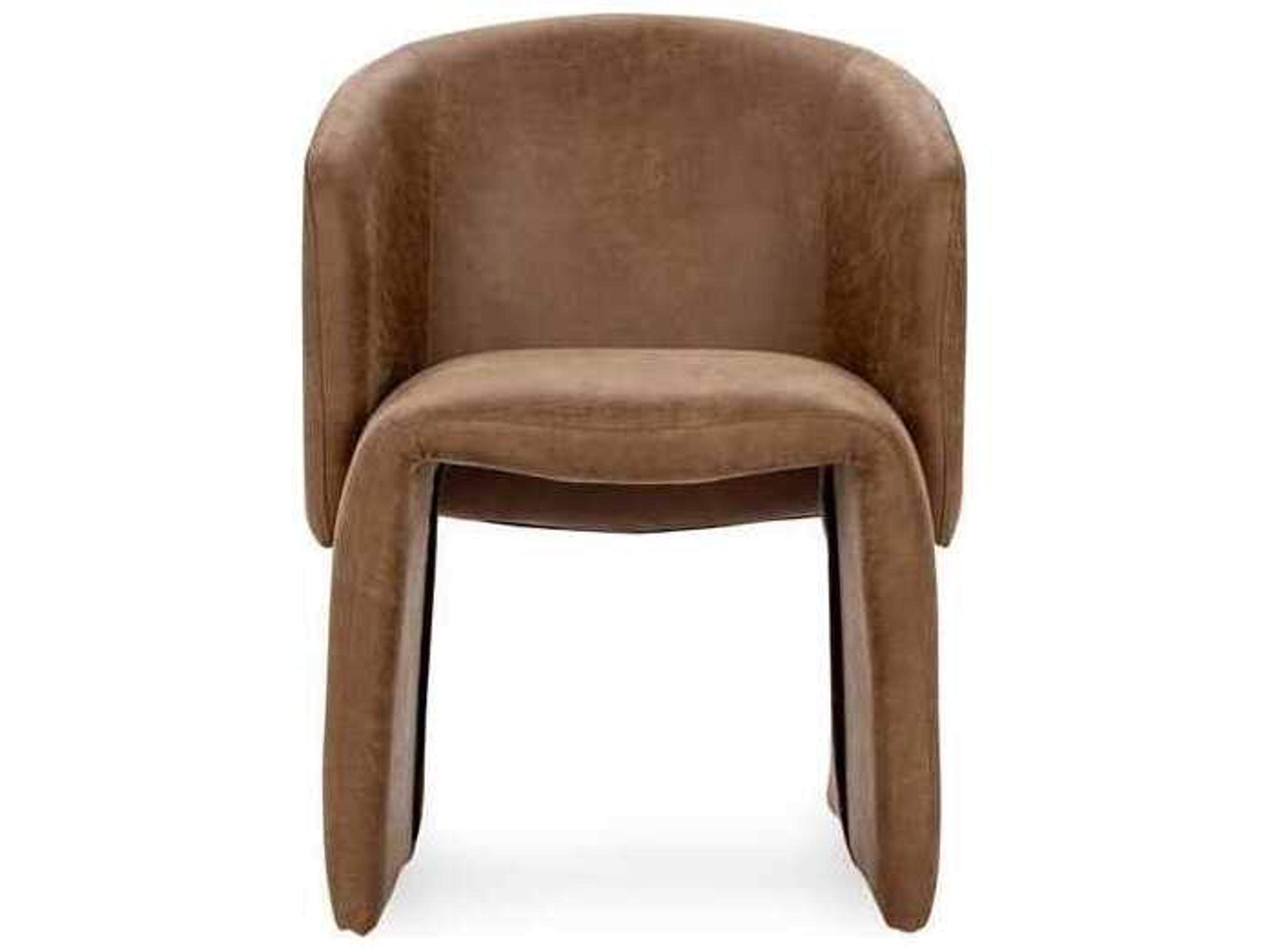 Classic Home Halstead Brown Upholstered Arm Dining Chair