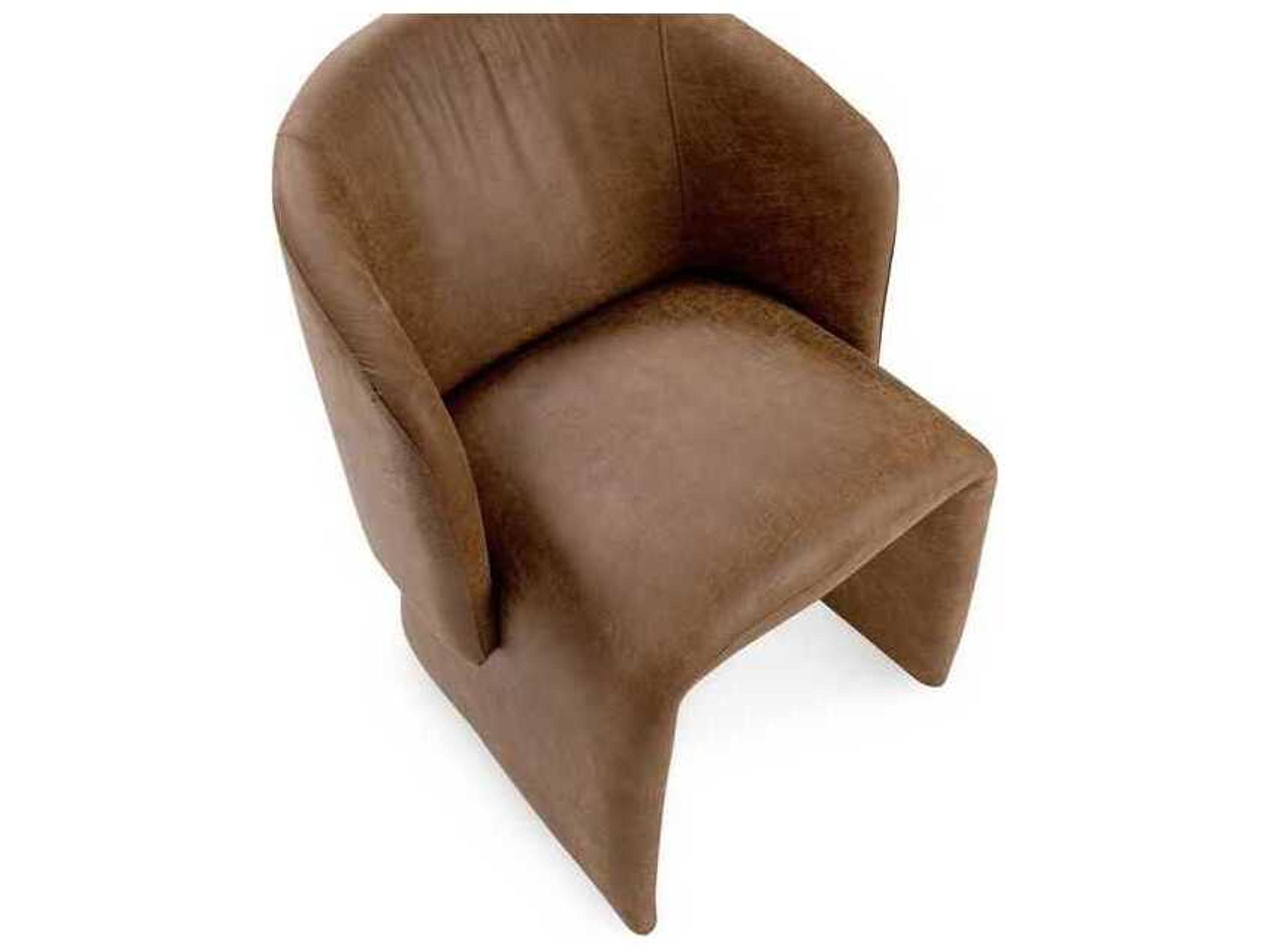 Classic Home Halstead Brown Upholstered Arm Dining Chair