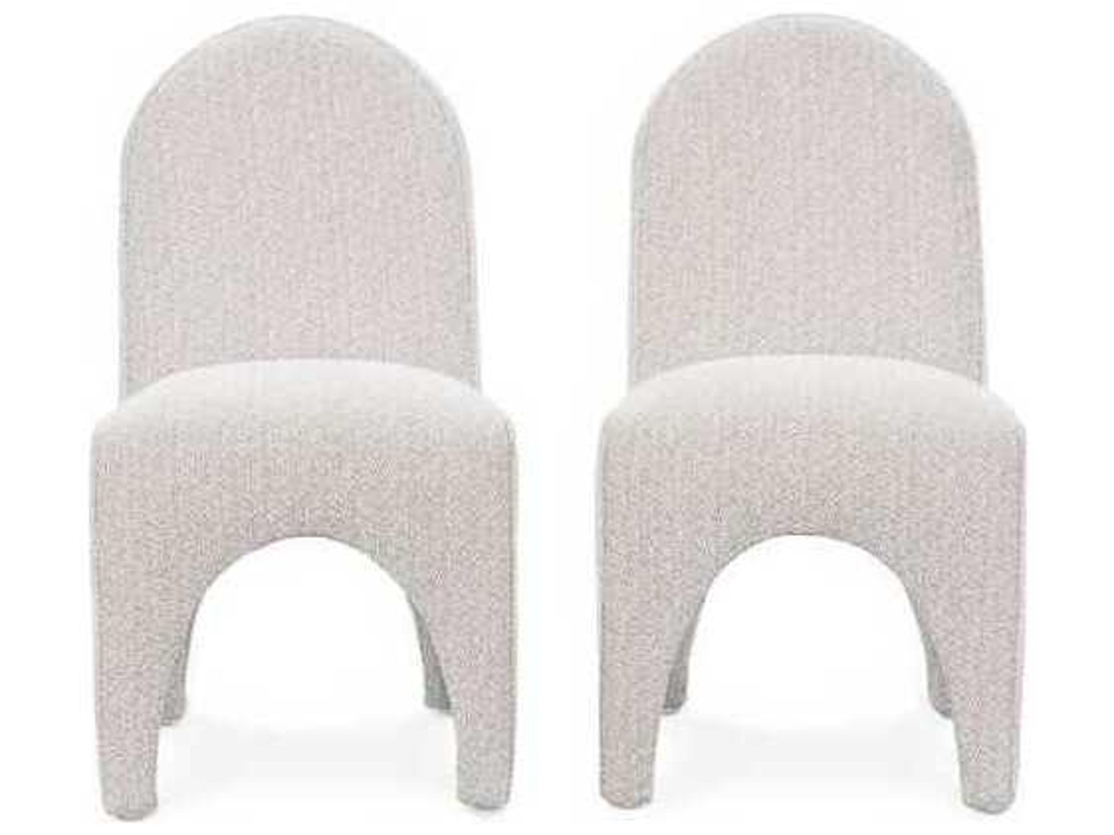 Classic Home Ella White Upholstered Armless Dining Chair Set of 2