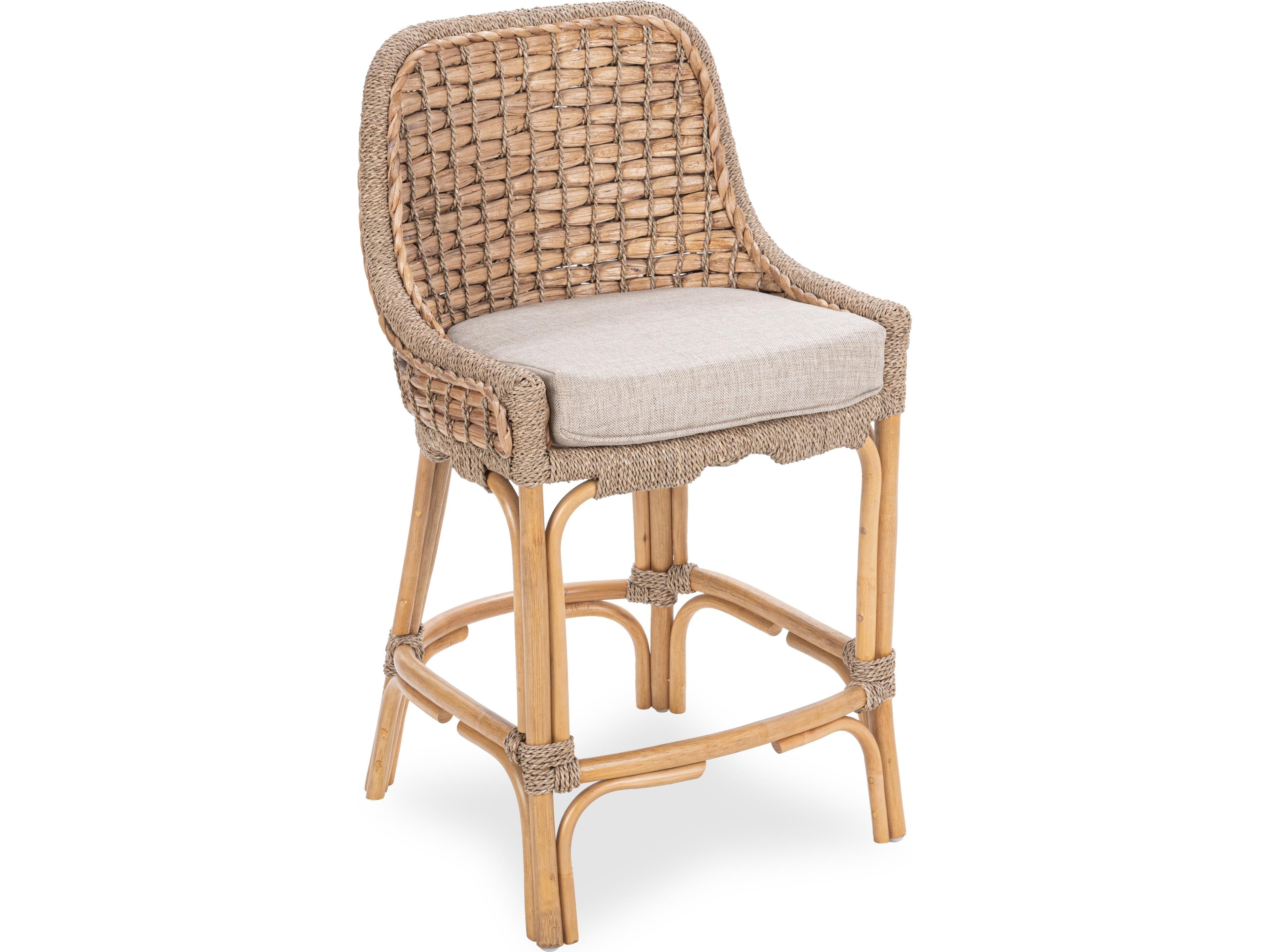 Nuevo Natural Upholstered Rattan Counter Stool