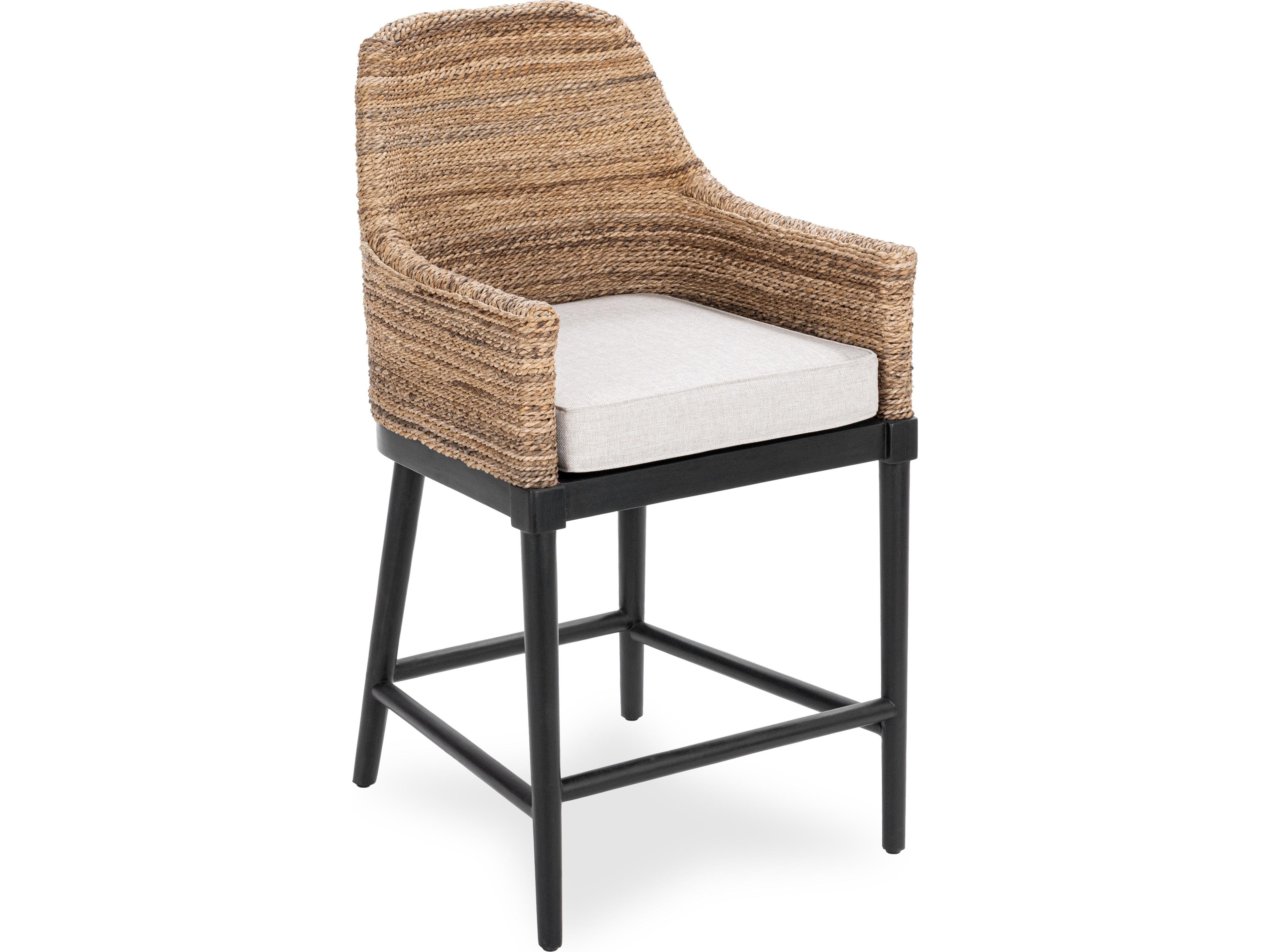 Rey Natural Upholstered Mahogany Wood Counter Stool