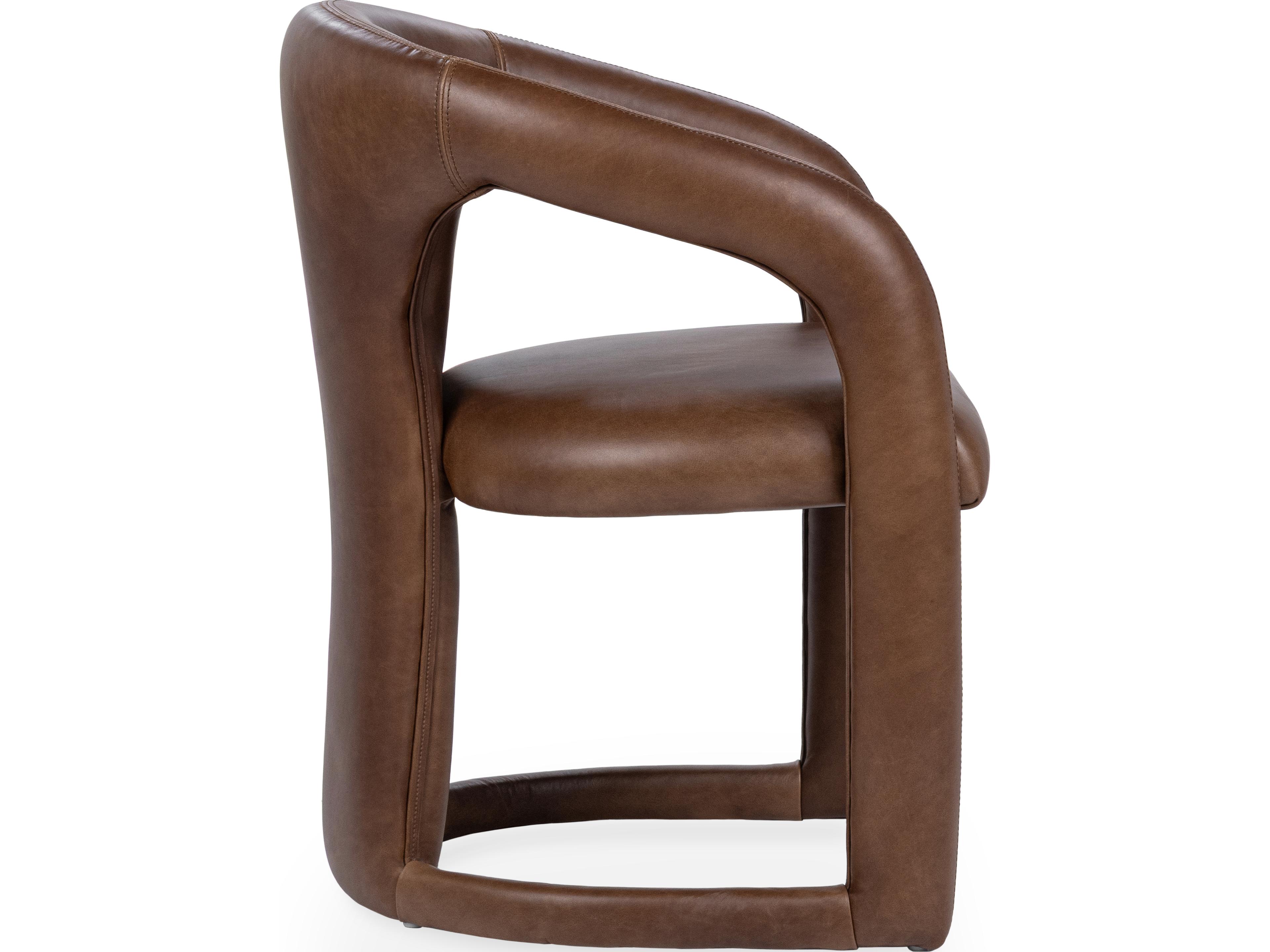 Classic Home Archie Brown Leather Arm Dining Chair
