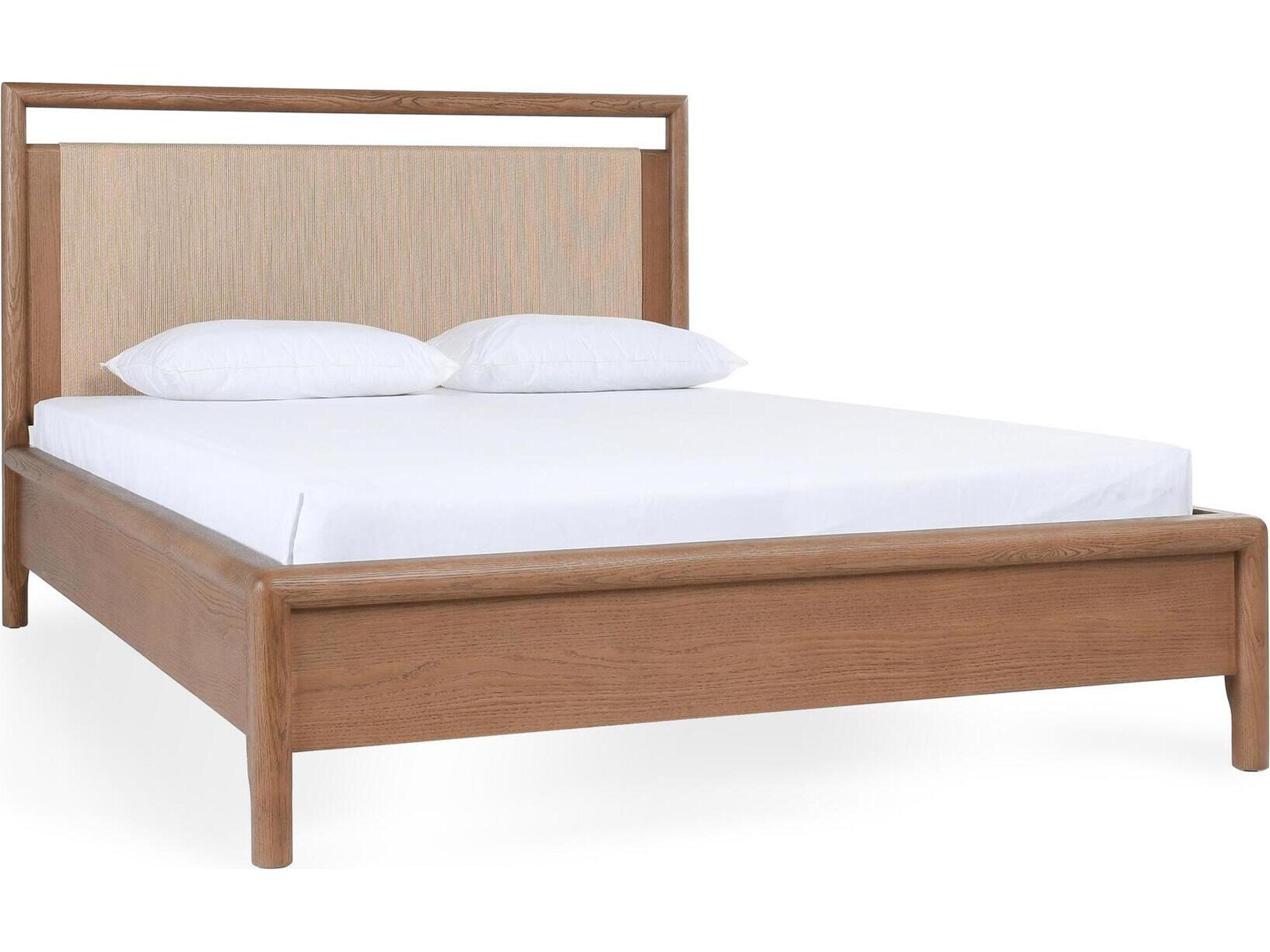 Corda Brown Natural Oak Wood California King Platform Bed