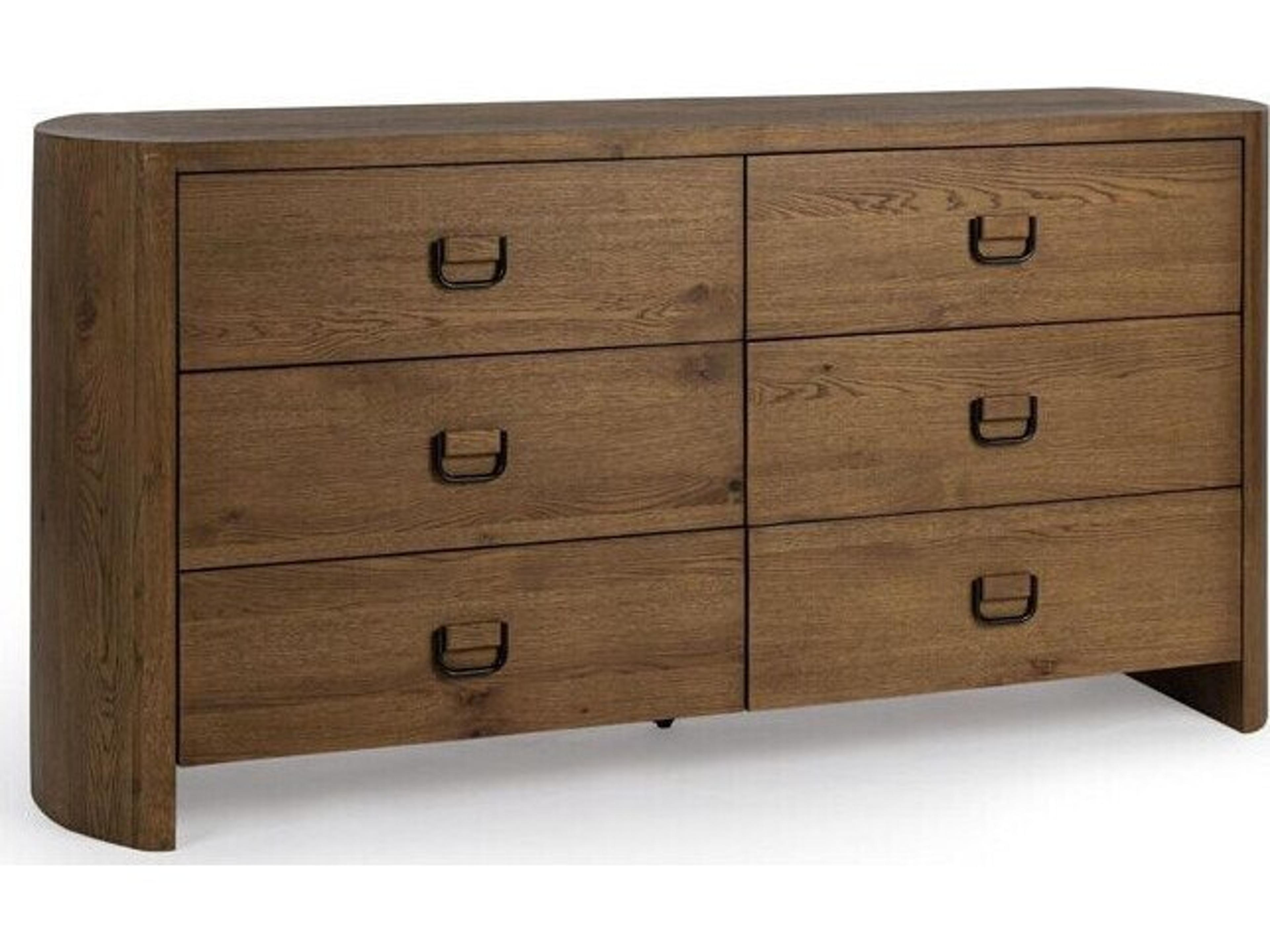 Kyrie 6-Drawers Oak Wood Double Dresser
