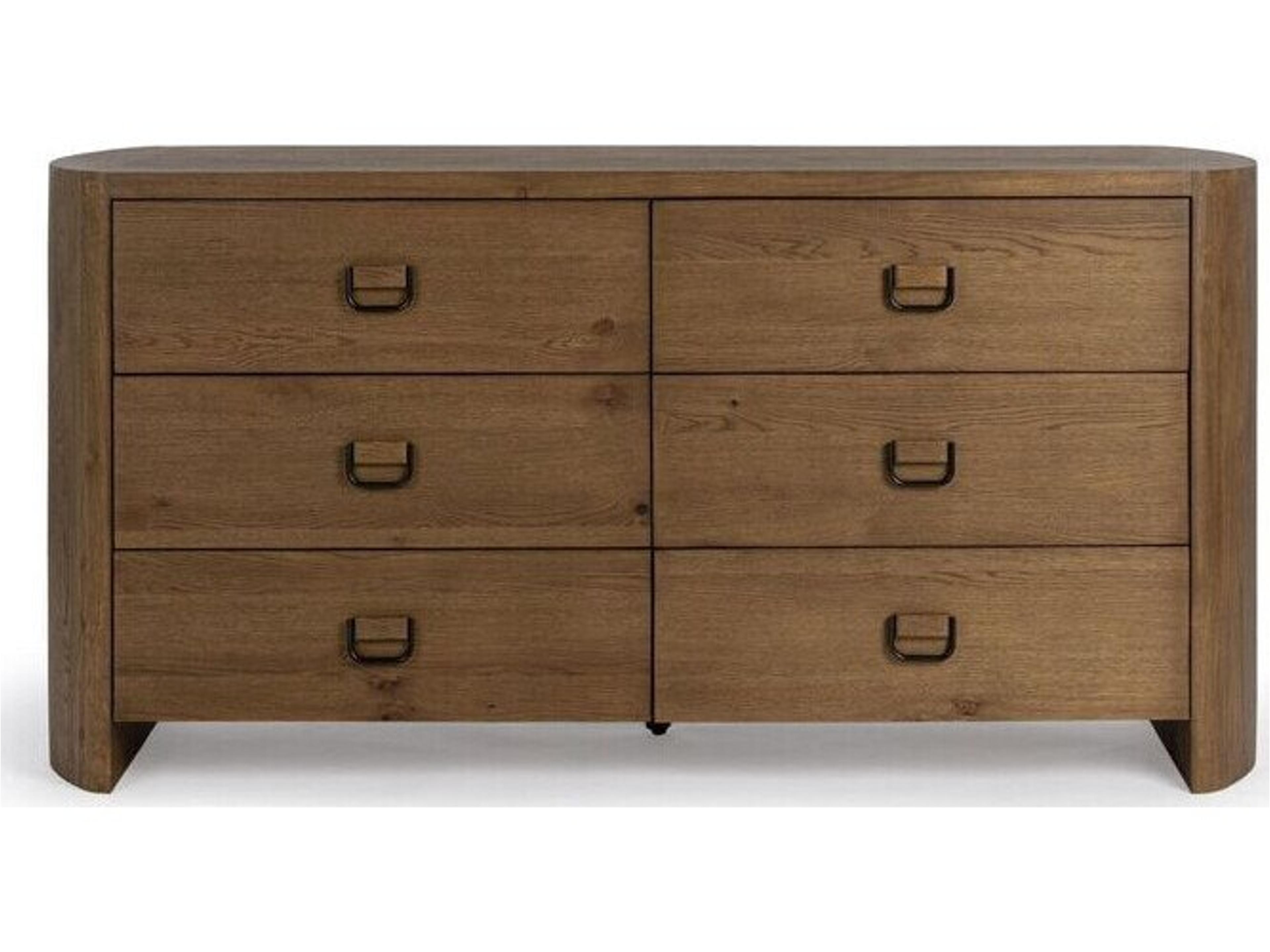 Classic Home Kyrie 6-Drawers Oak Wood Double Dresser